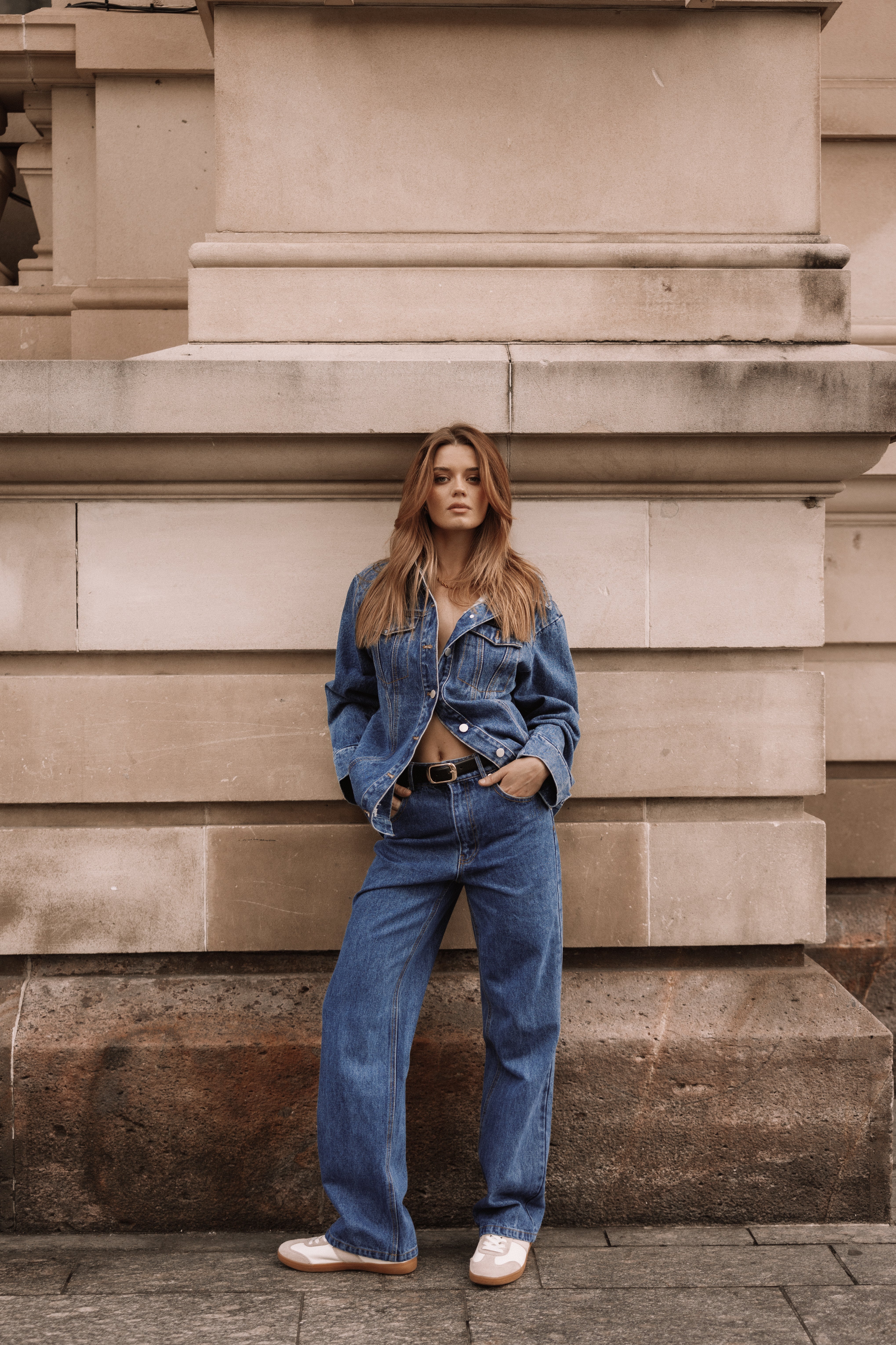BOTTOMS @Elina Straight Leg Jeans - Denim (Hold for Winter Essentials)