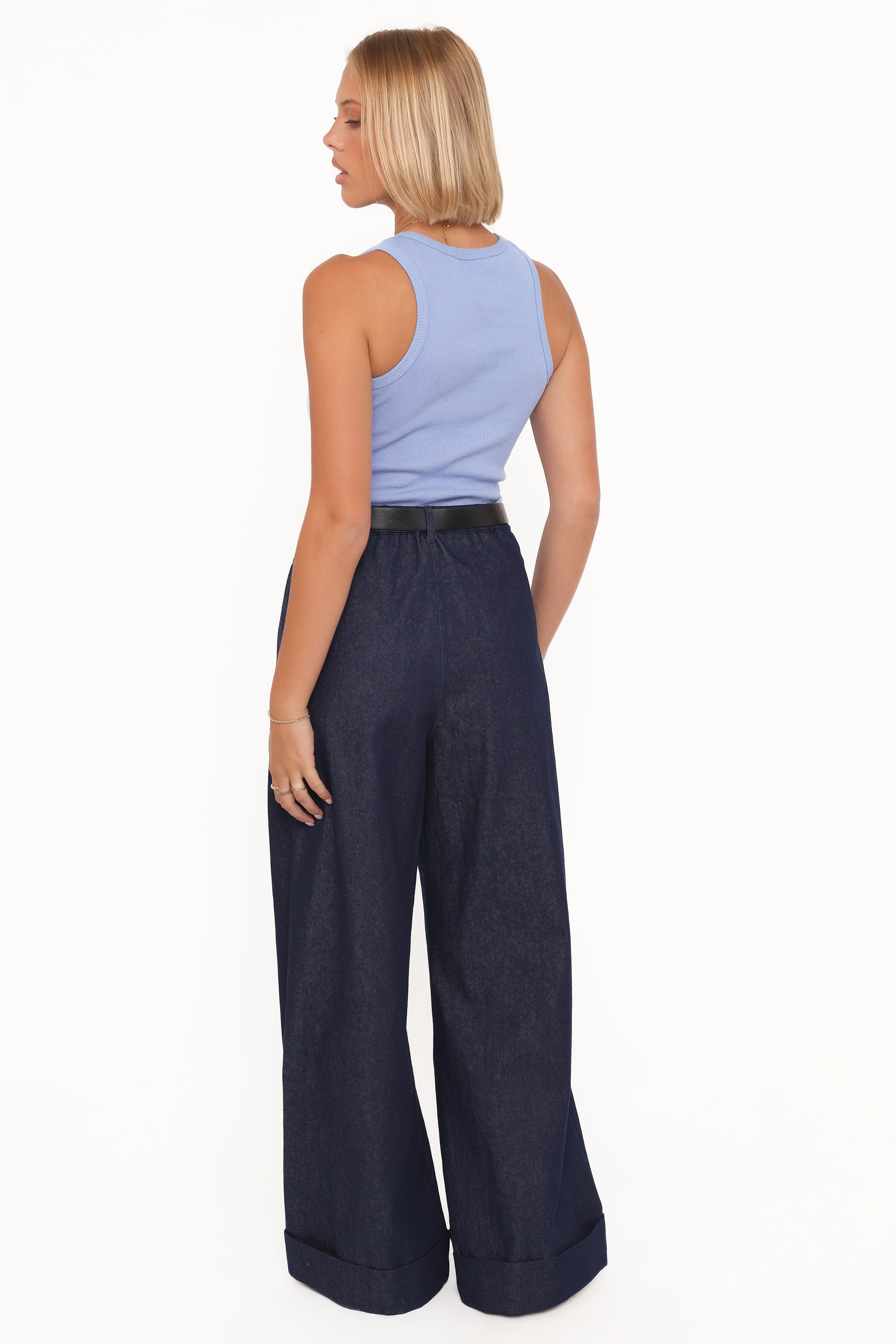 BOTTOMS Elinor Cuffed Denim Pant - Dark Wash