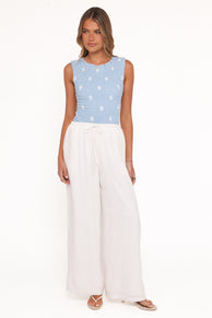 BOTTOMS Elowen Wide Leg Pants - White