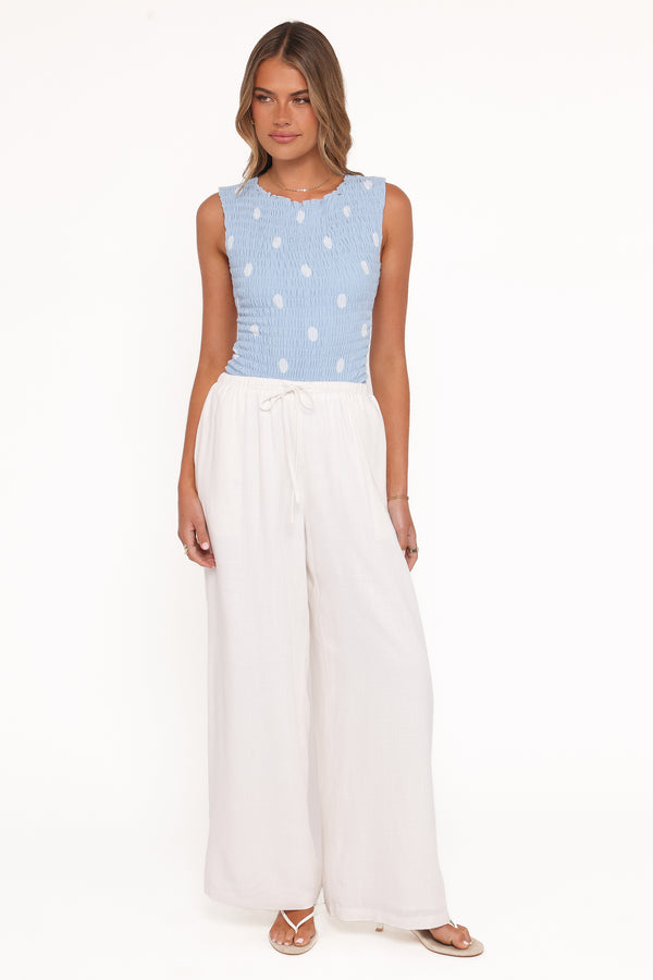 BOTTOMS Elowen Wide Leg Pants - White