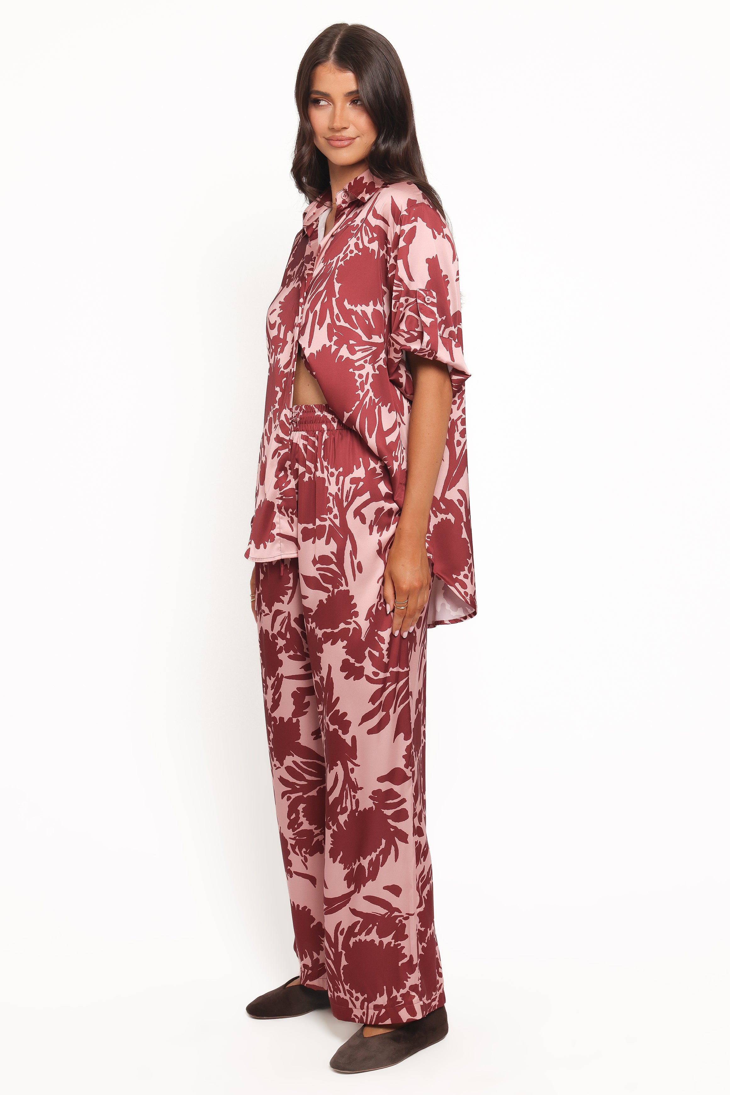 BOTTOMS Elysia Pants - Pink Burgundy