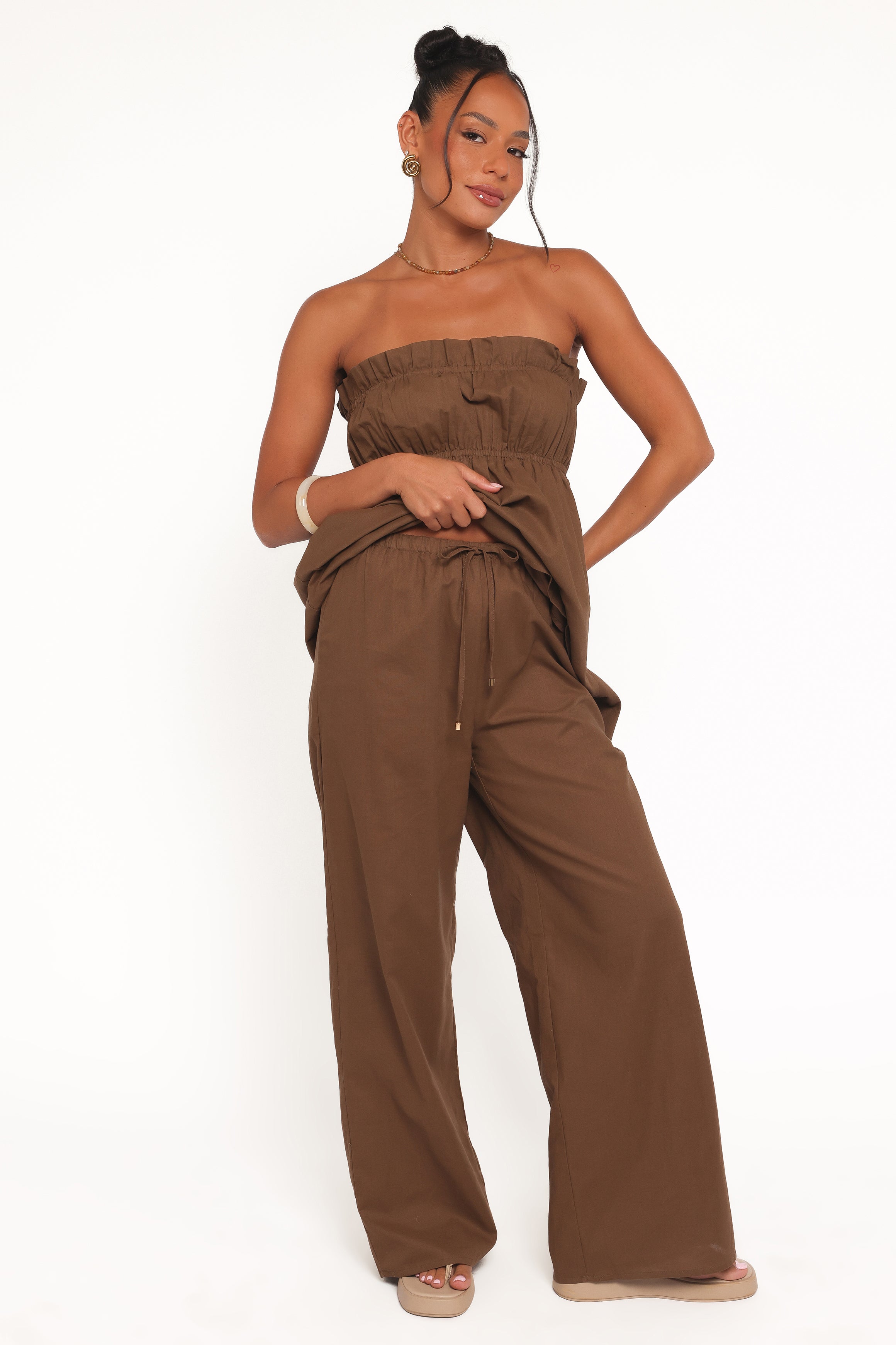 BOTTOMS Ember Cotton Pants - Brown