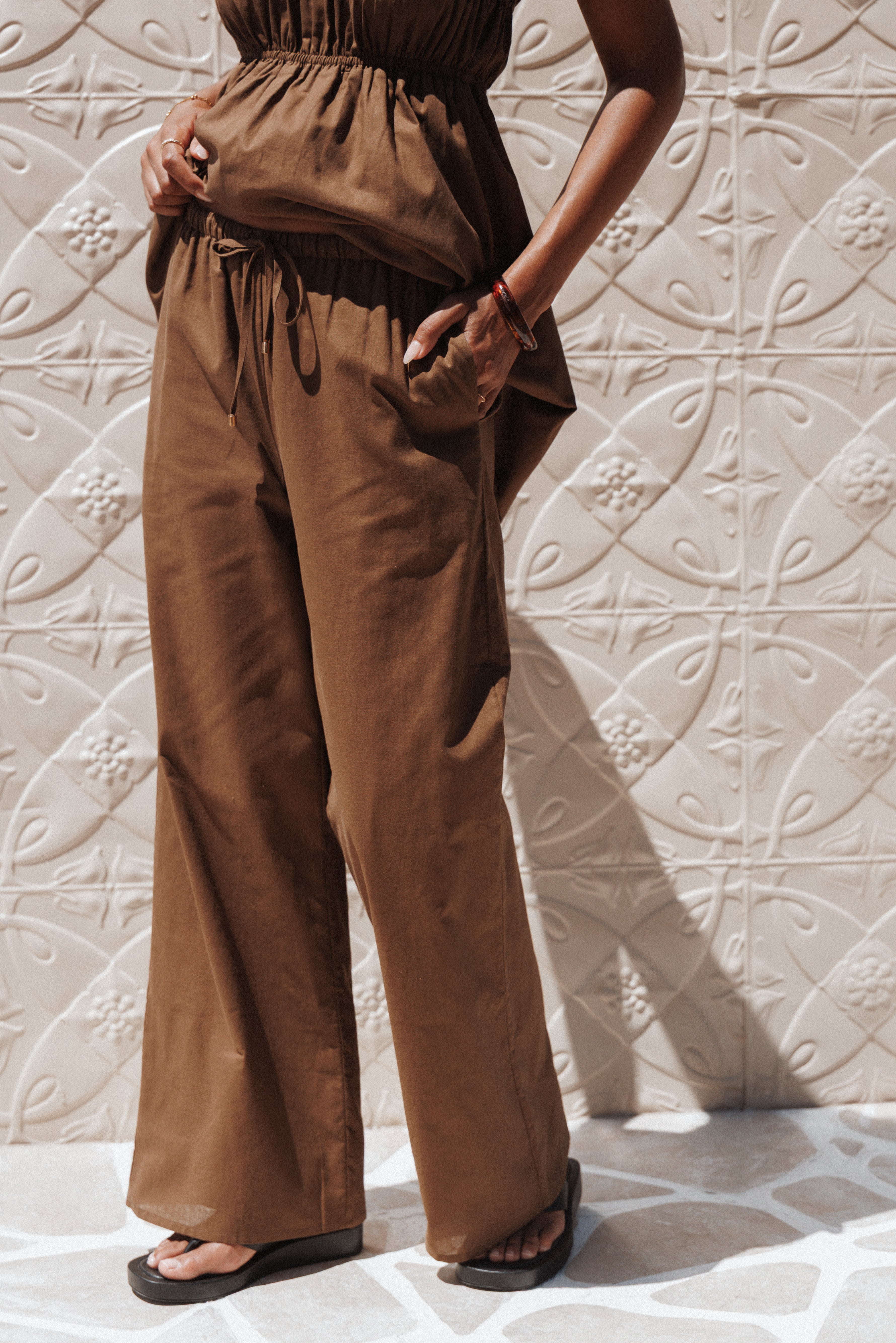 BOTTOMS Ember Cotton Pants - Brown
