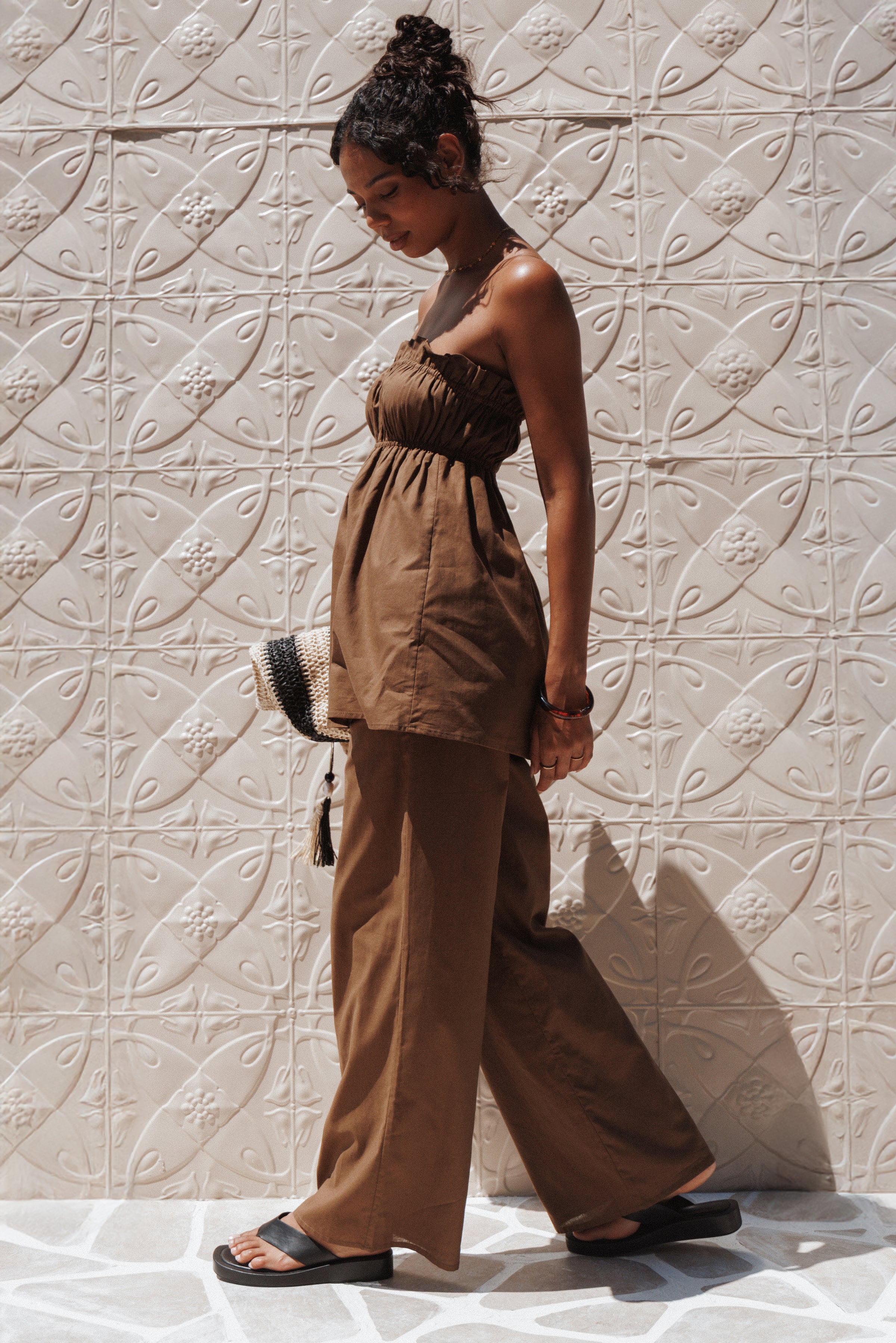 BOTTOMS Ember Cotton Pants - Brown