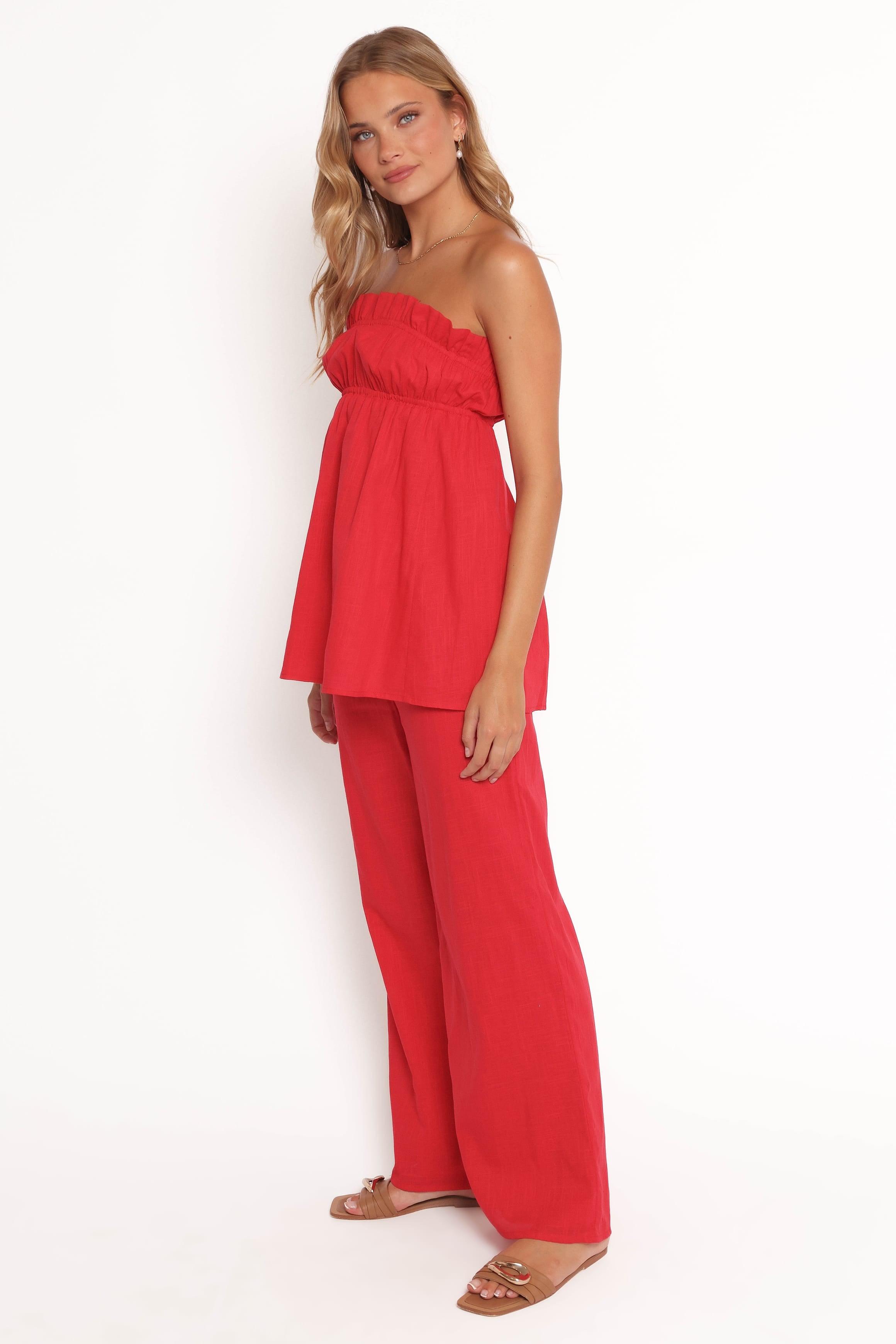 BOTTOMS Ember Cotton Pants - Red