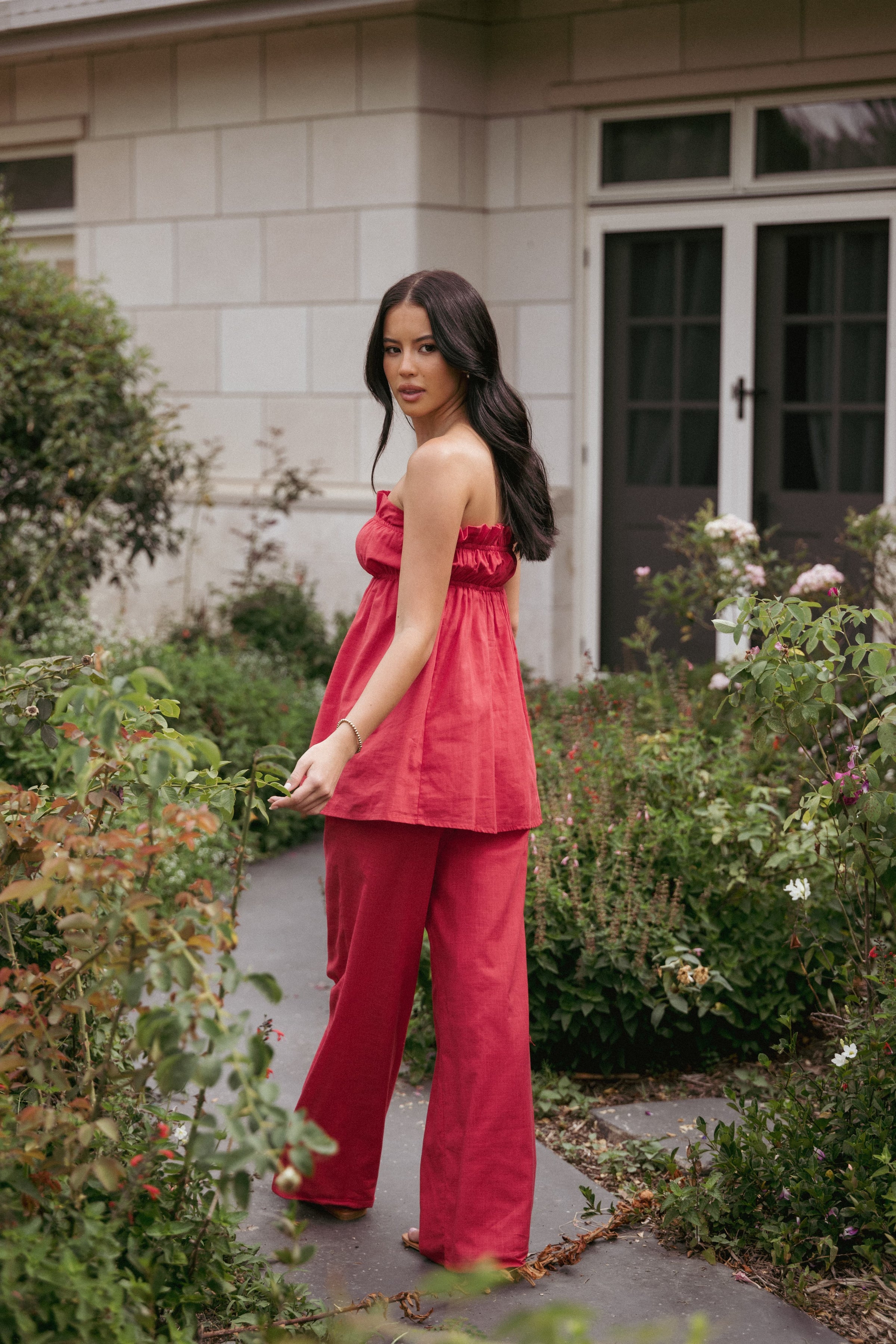 BOTTOMS Ember Cotton Pants - Red