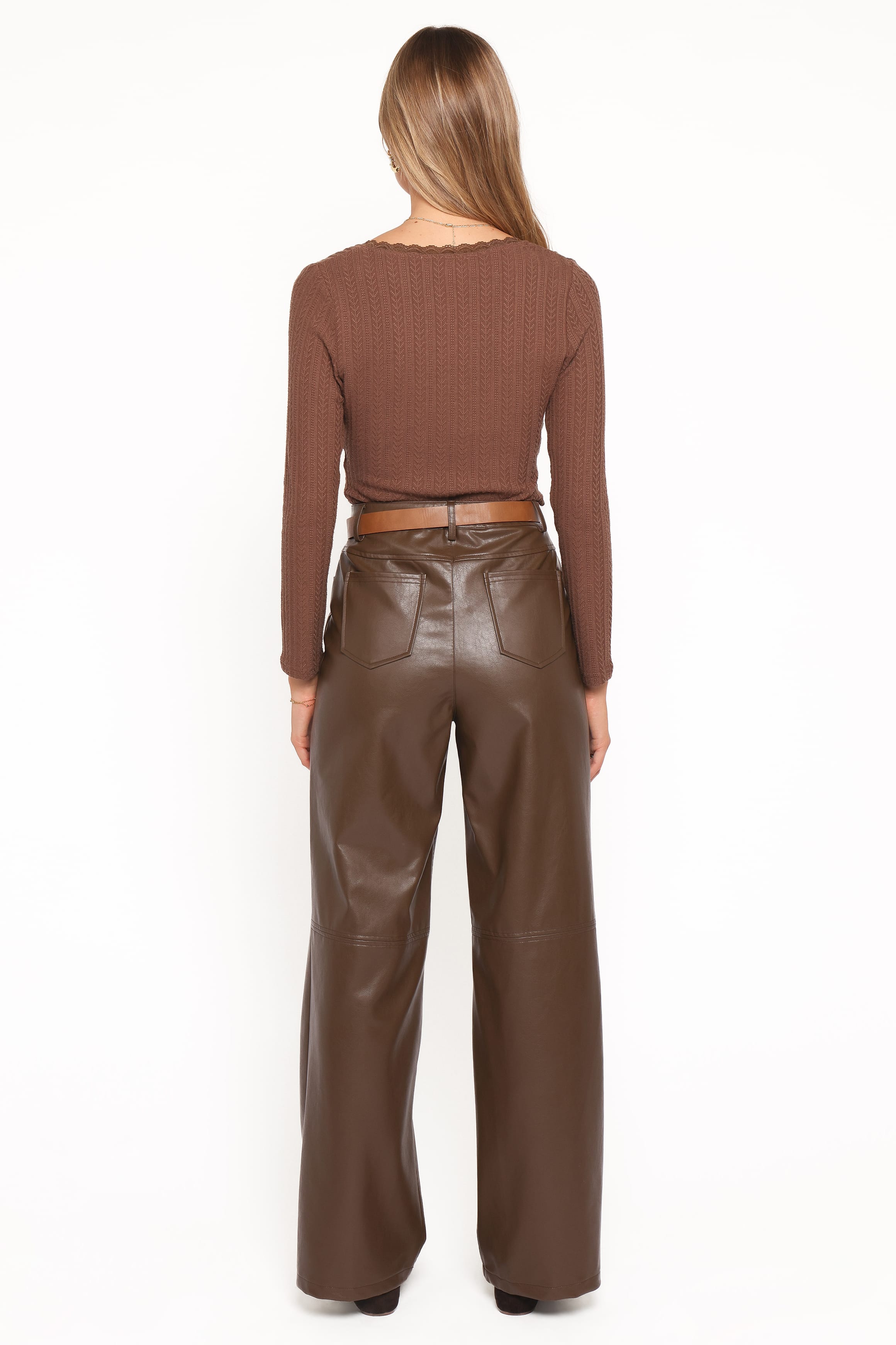 BOTTOMS Emer Leather Pant - Chocolate Brown