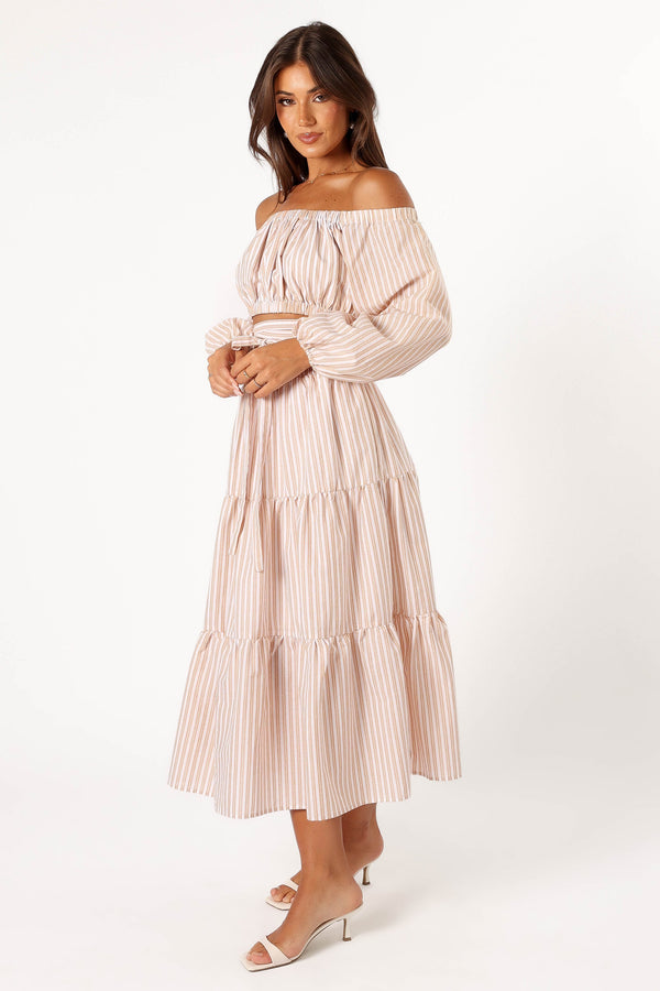 BOTTOMS @Emilia Midi Skirt - Beige Ivory (hold for V Day)