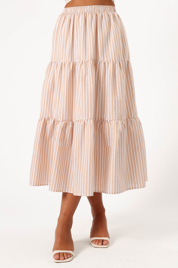 BOTTOMS @Emilia Midi Skirt - Beige Ivory (hold for V Day)