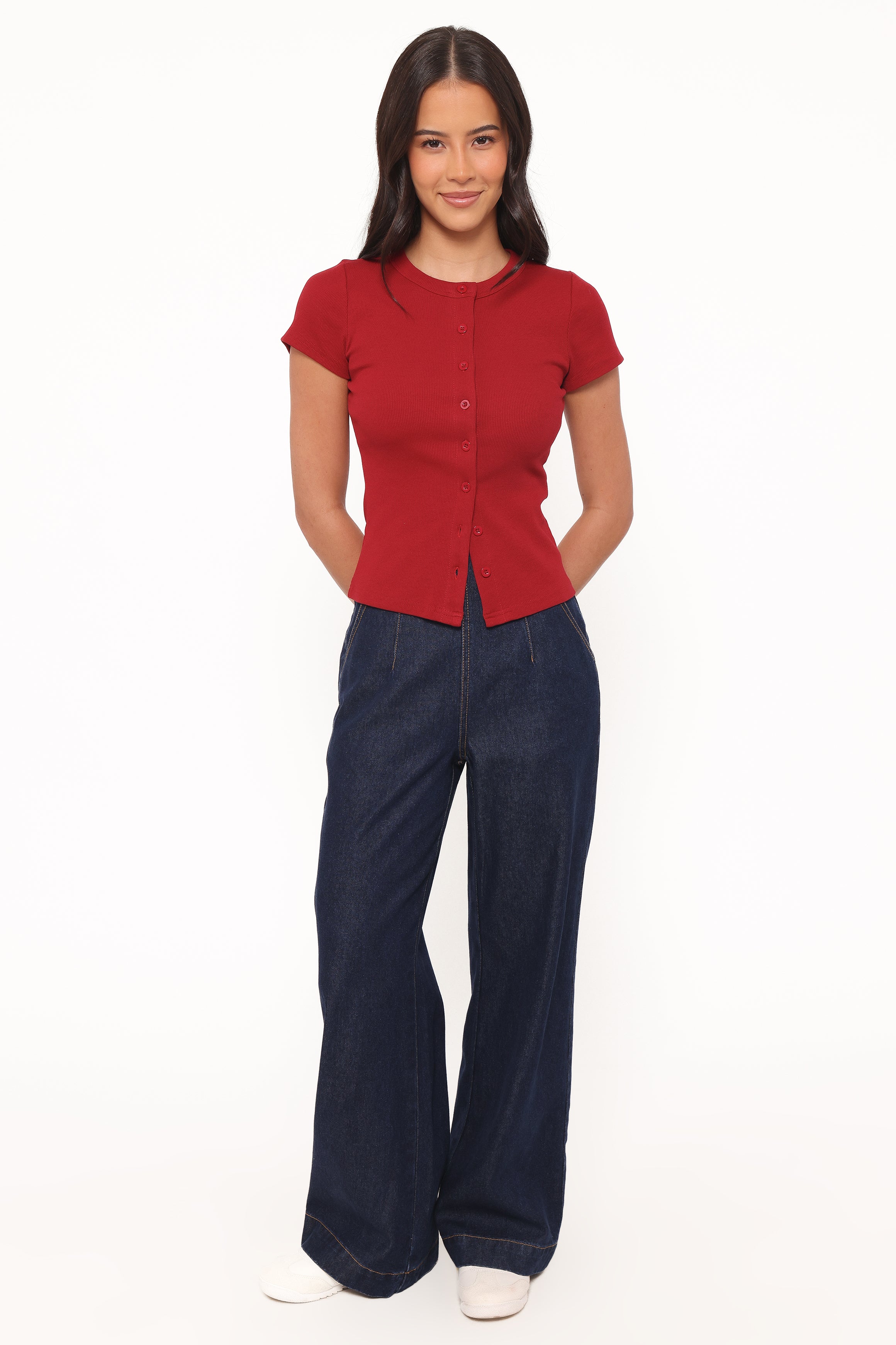 BOTTOMS Evandra Straight Leg Denim Trouser Pant - Indigo