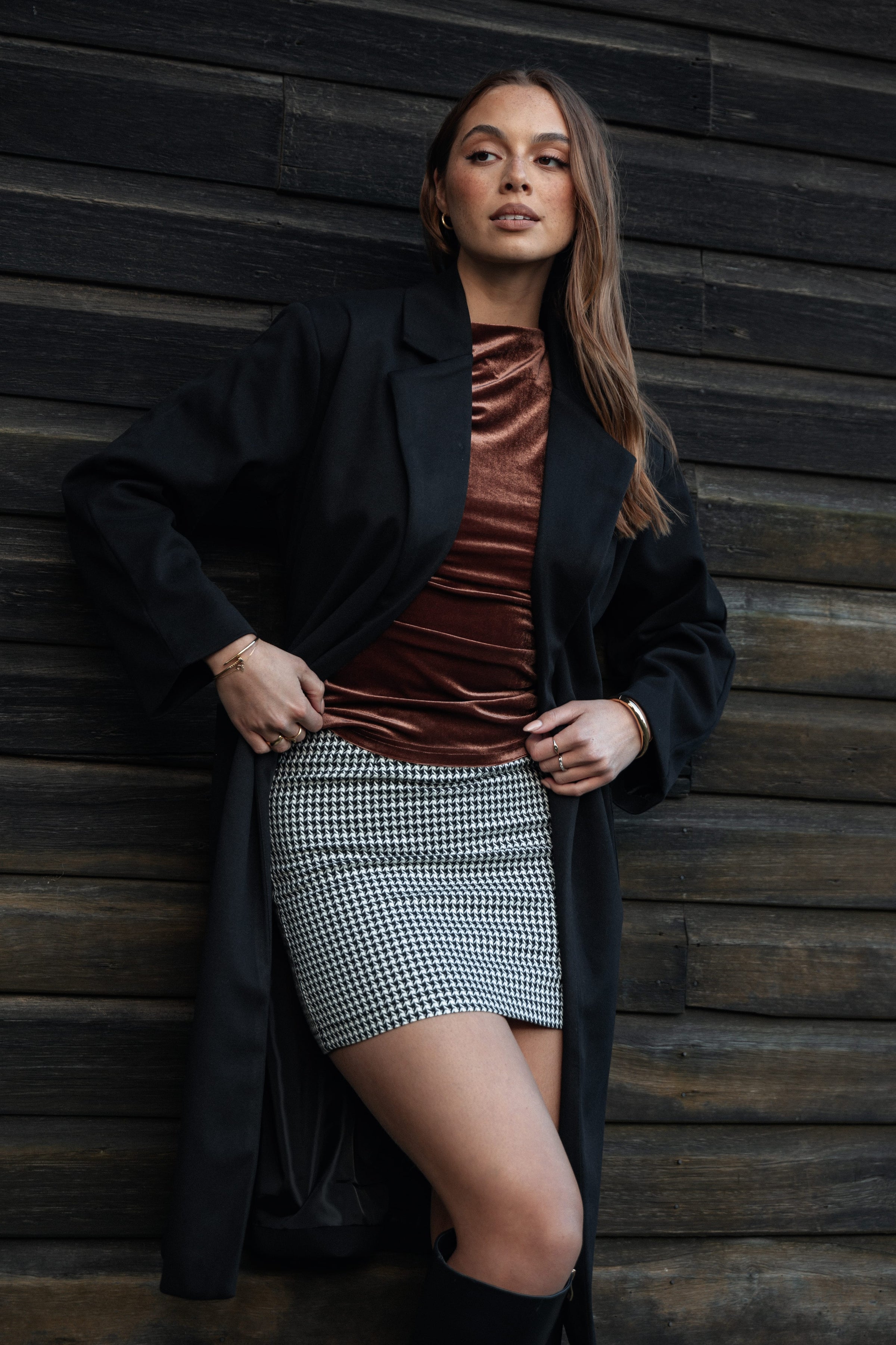 BOTTOMS Falo Mini Skirt - Black Cream