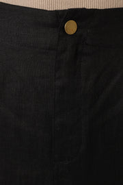 BOTTOMS Finley Linen Midi Skirt - Black