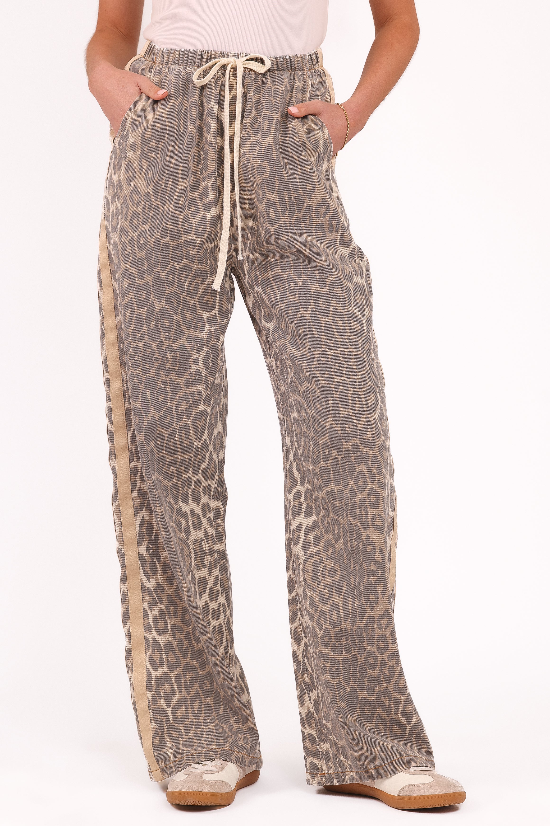 BOTTOMS Fletcher Denim Racer Pants - Leopard