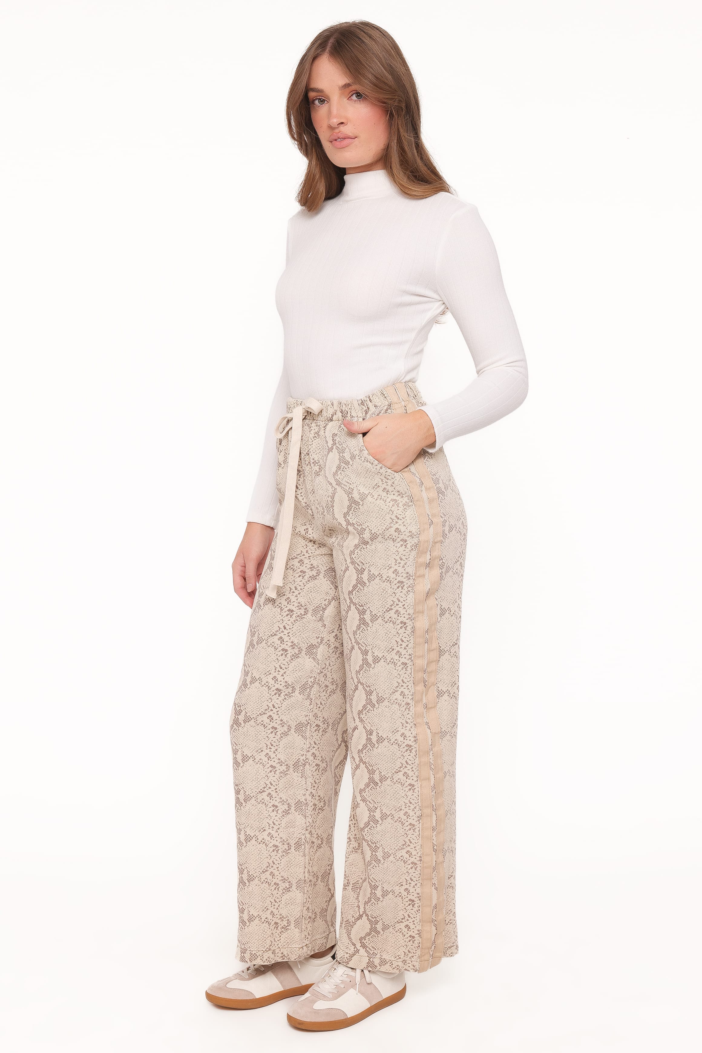 BOTTOMS Fletcher Denim Racer Pants - Snake Print