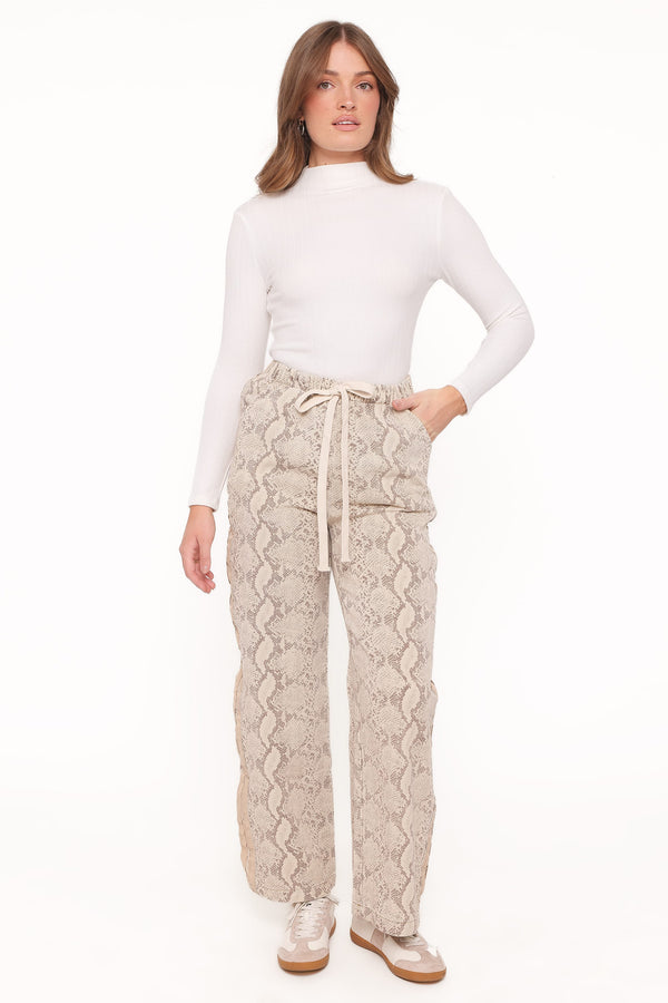 BOTTOMS Fletcher Denim Racer Pants - Snake Print