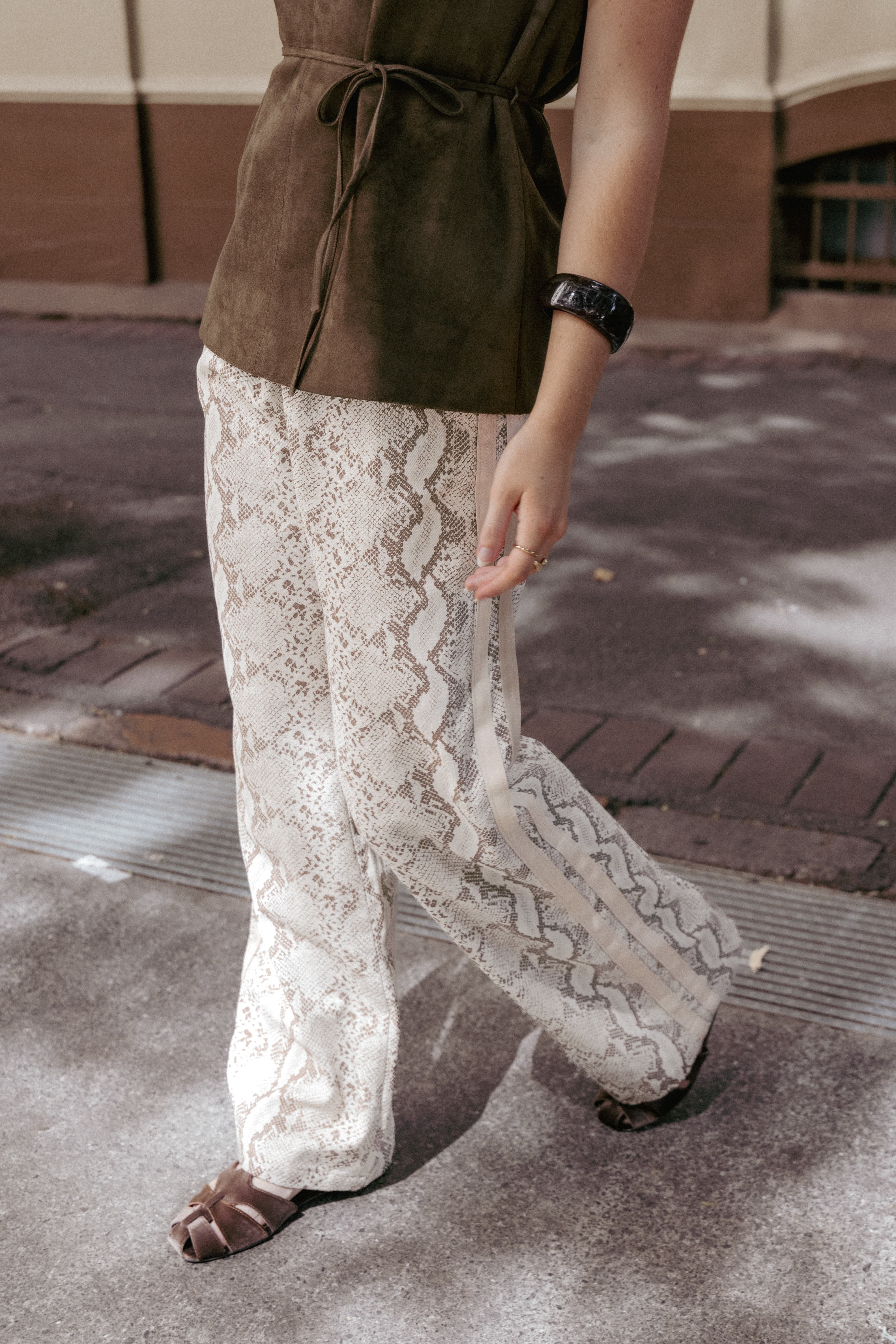 BOTTOMS Fletcher Denim Racer Pants - Snake Print