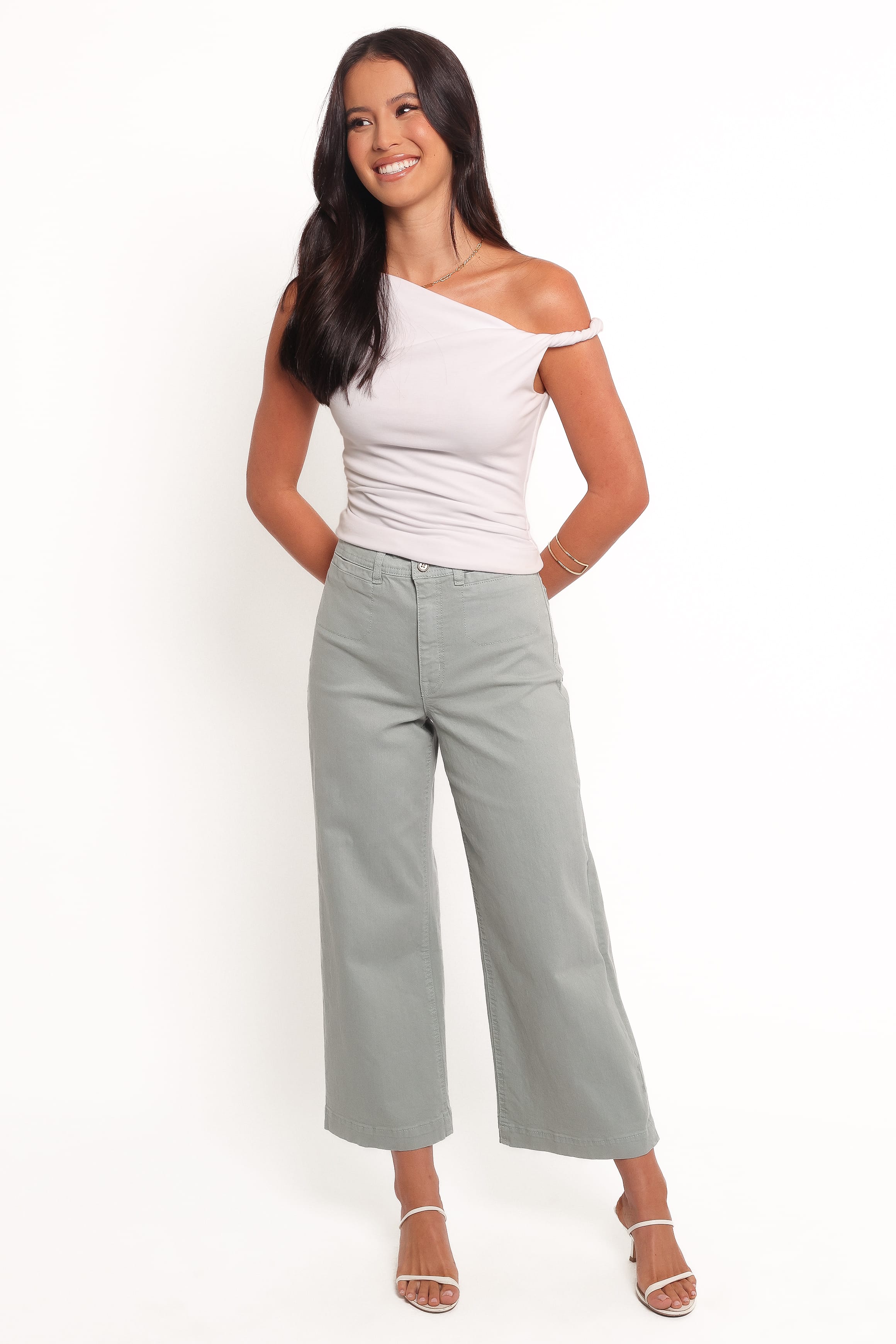 BOTTOMS Gemma Cropped Wide Leg Jean - Zuma