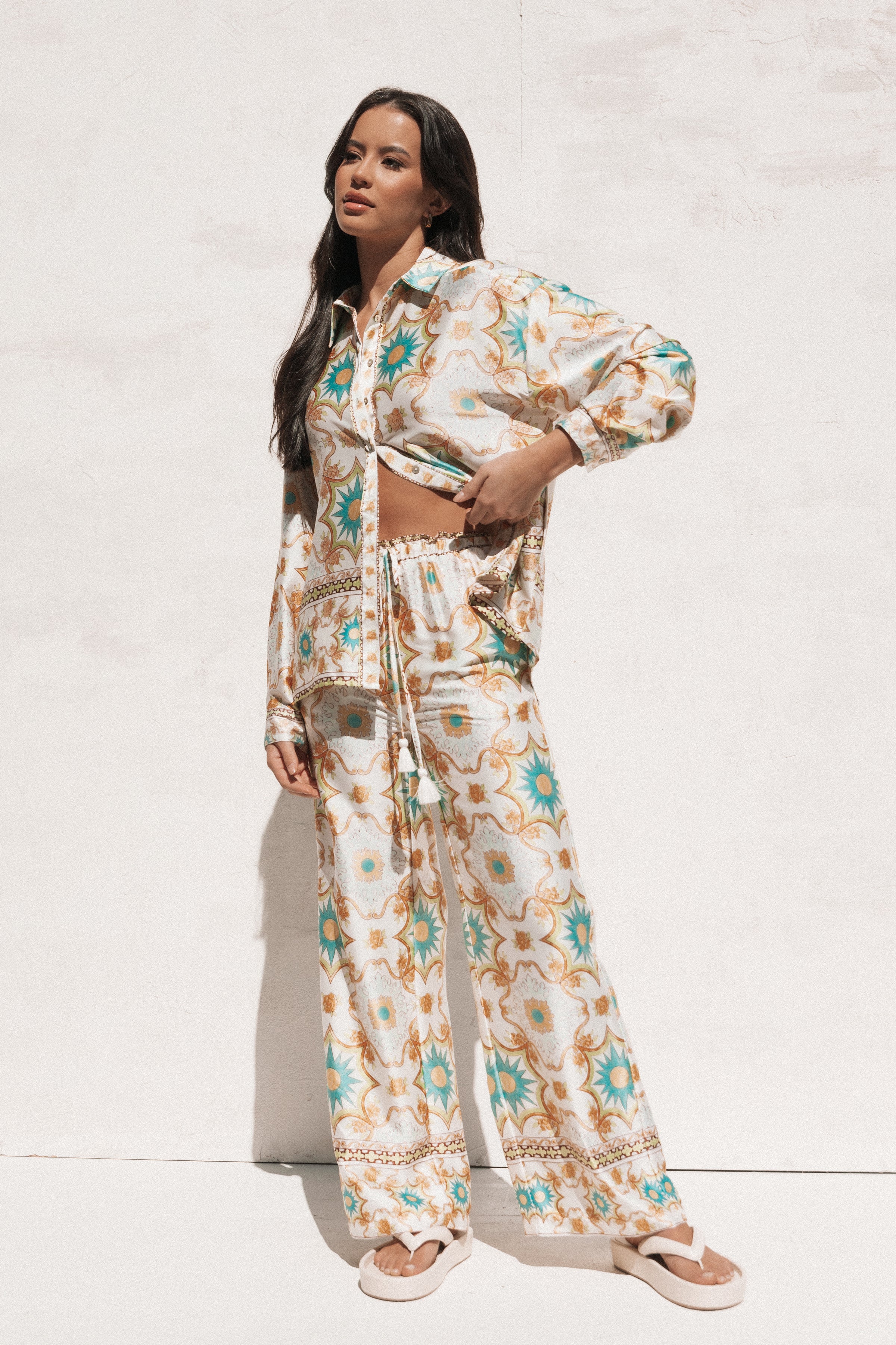 BOTTOMS Gretel Pant - White Multi