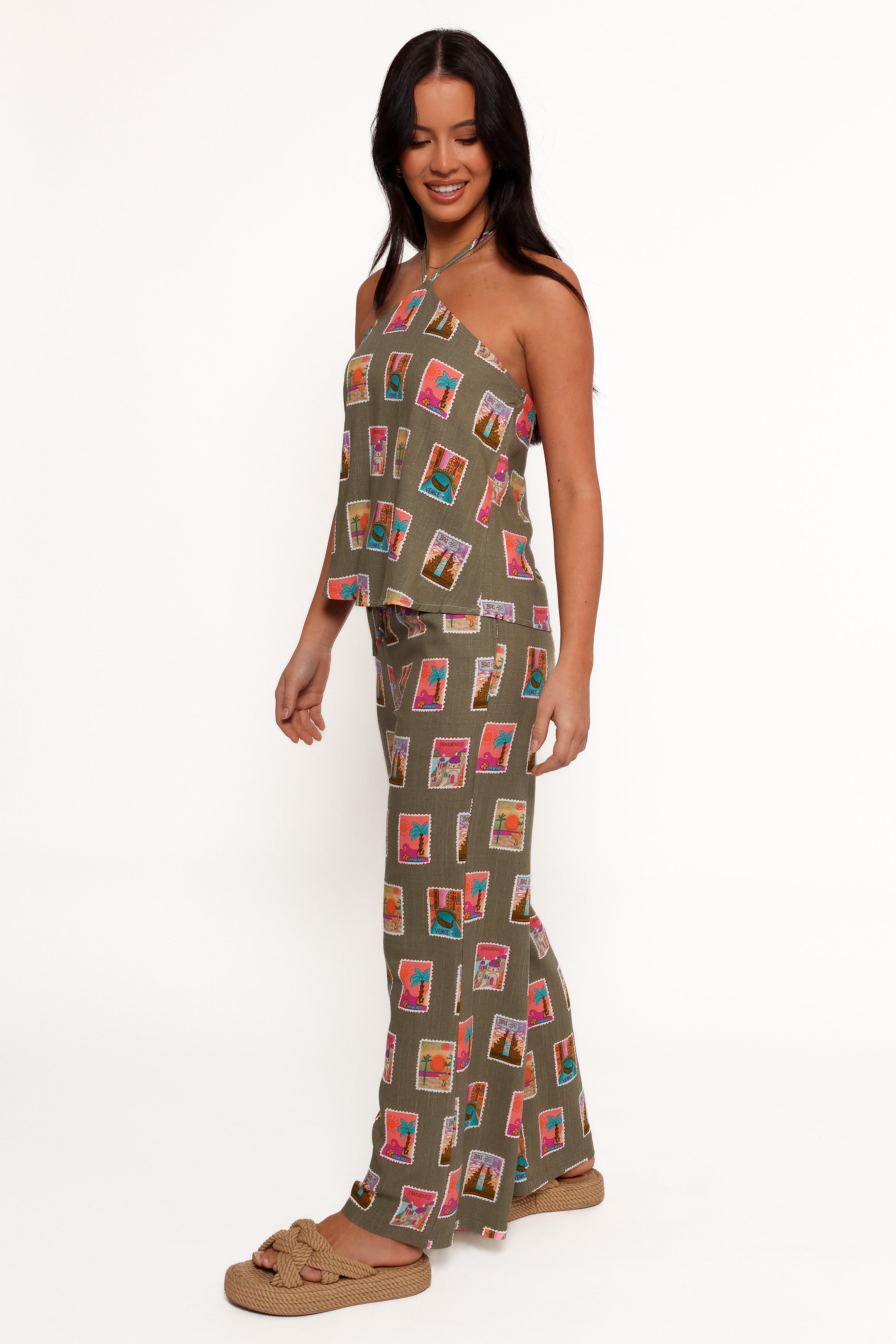 BOTTOMS Hana Pants - Olive Print