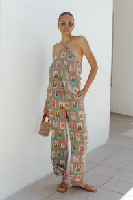 BOTTOMS Hana Pants - Olive Print