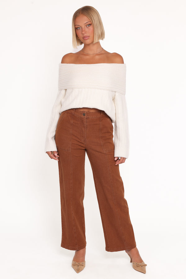 BOTTOMS Hayes Wide Leg Pant - Mocha Brown