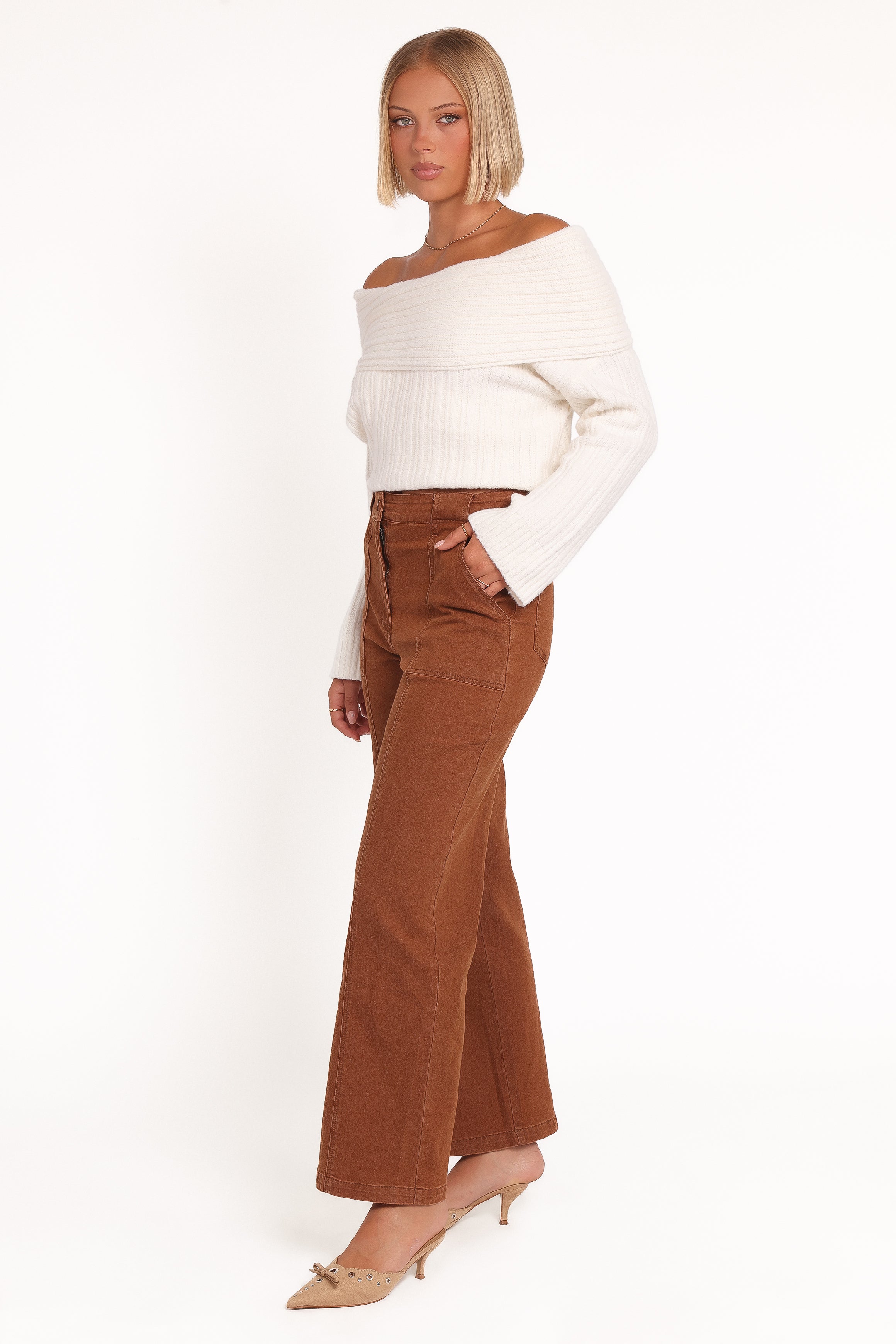 BOTTOMS Hayes Wide Leg Pant - Mocha Brown