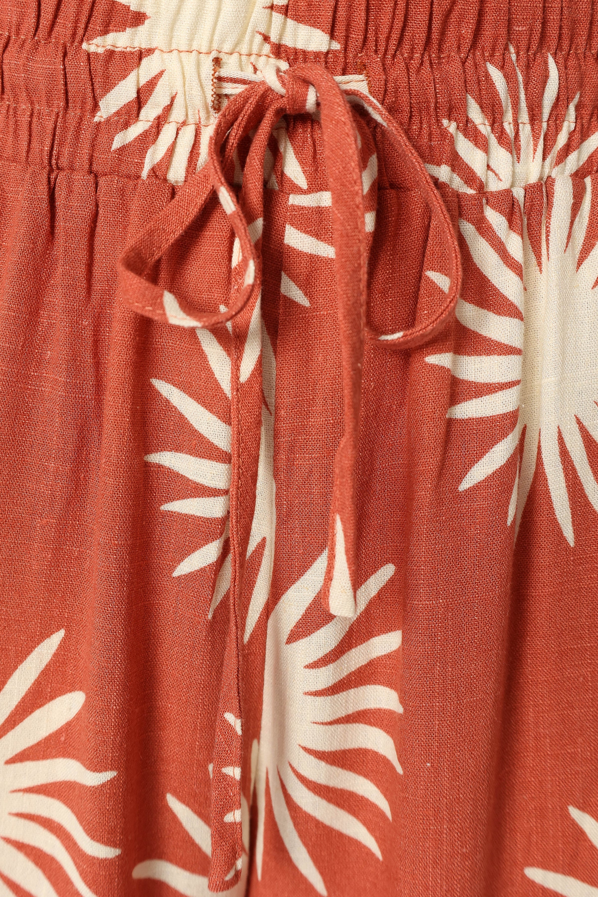 BOTTOMS @Ida Wide Leg Pant - Sun Print