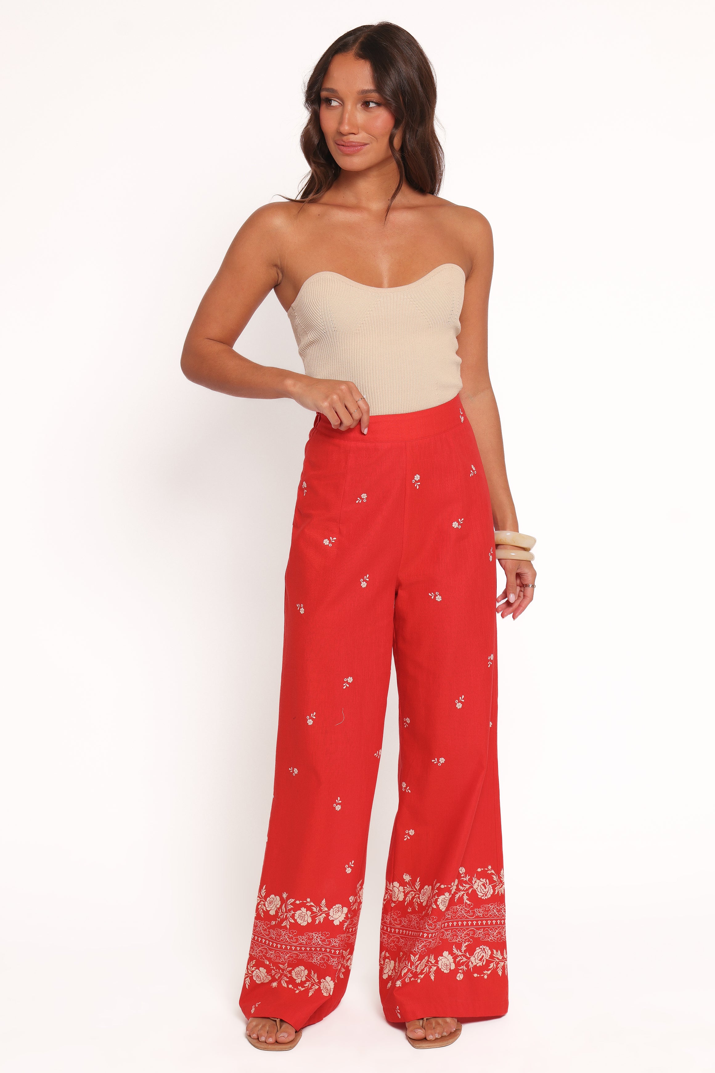 BOTTOMS Ilara Pant - Red Floral