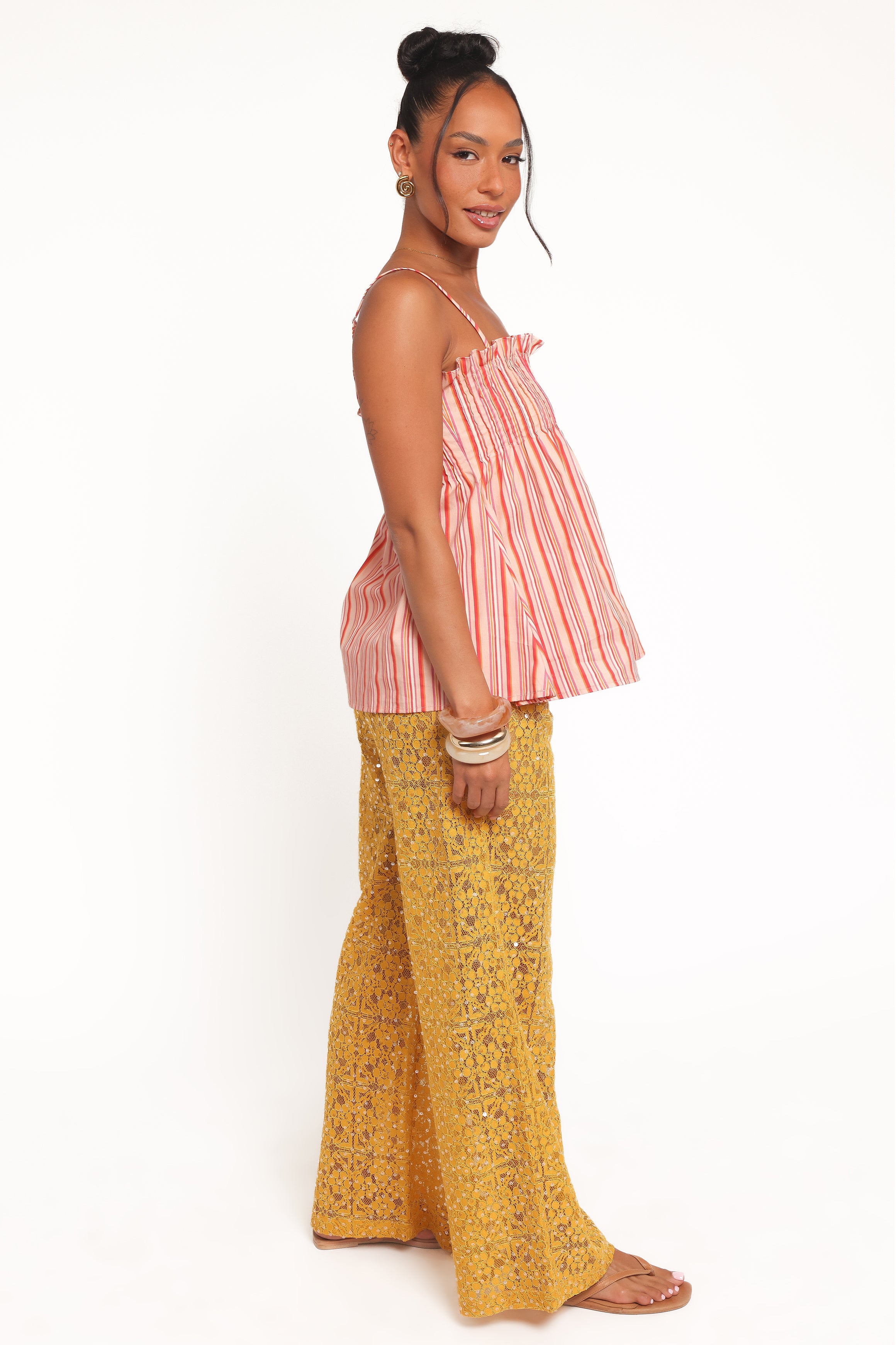 BOTTOMS Jacinta Sequin Lace Pant - Mango