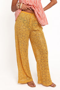 BOTTOMS Jacinta Sequin Lace Pant - Mango