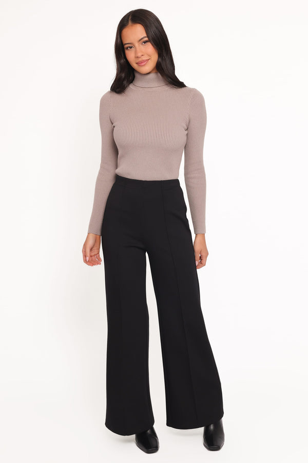 BOTTOMS Jade Wide Leg Pant - Black