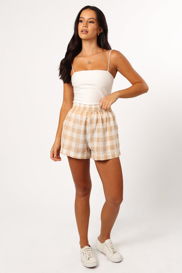 BOTTOMS @Jemmy Shorts - Beige Check