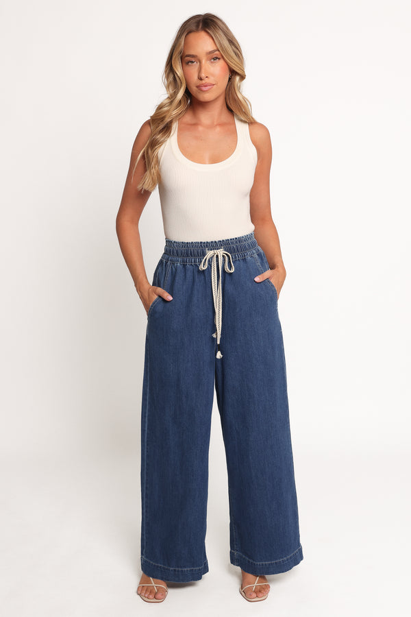BOTTOMS Jenni Wide Leg Pant - Denim