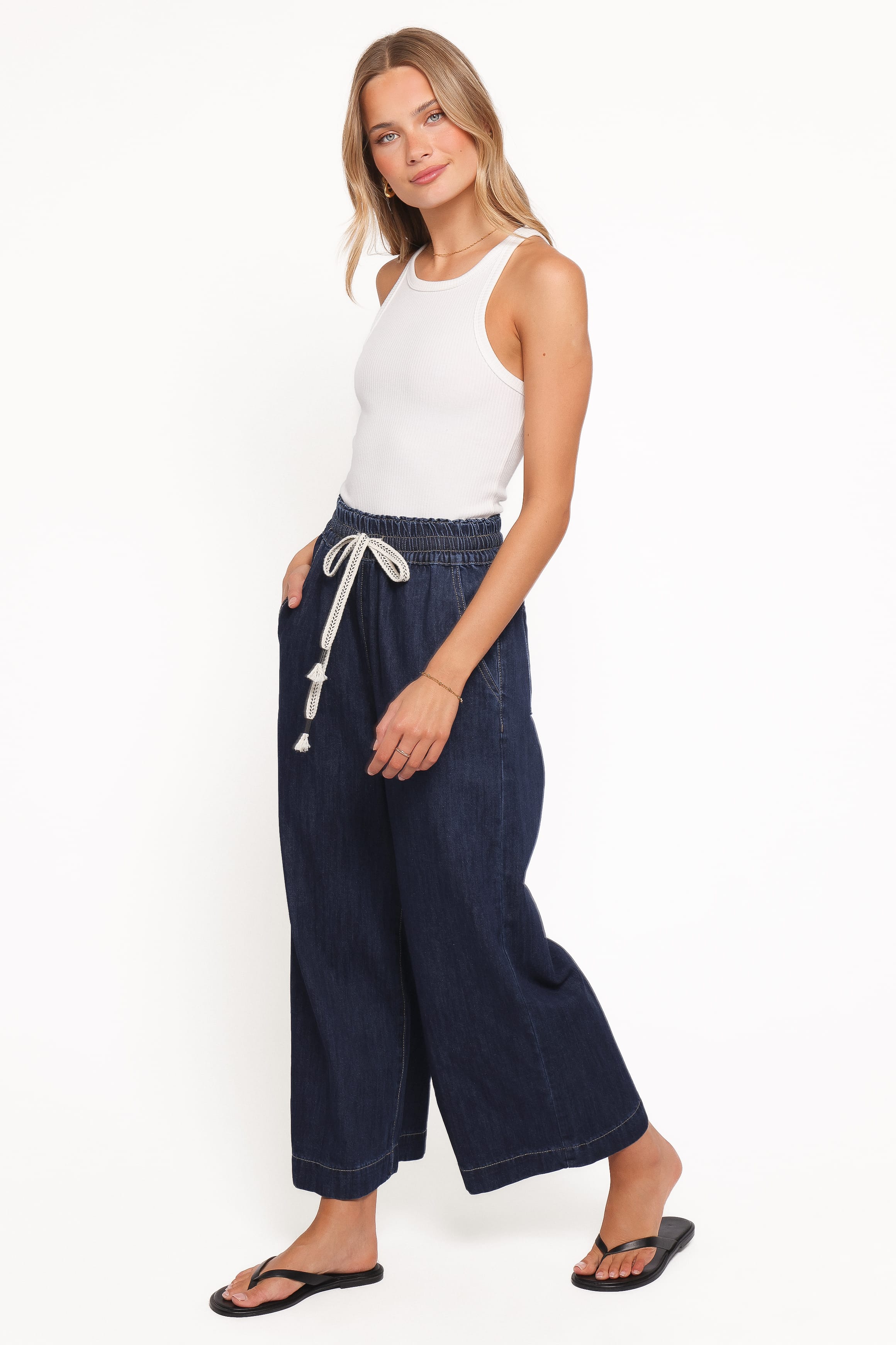 BOTTOMS Jenni Wide Leg Pant - Indigo Wash