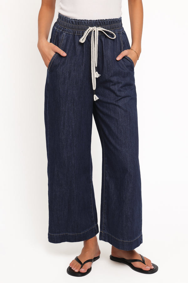 BOTTOMS Jenni Wide Leg Pant - Indigo Wash