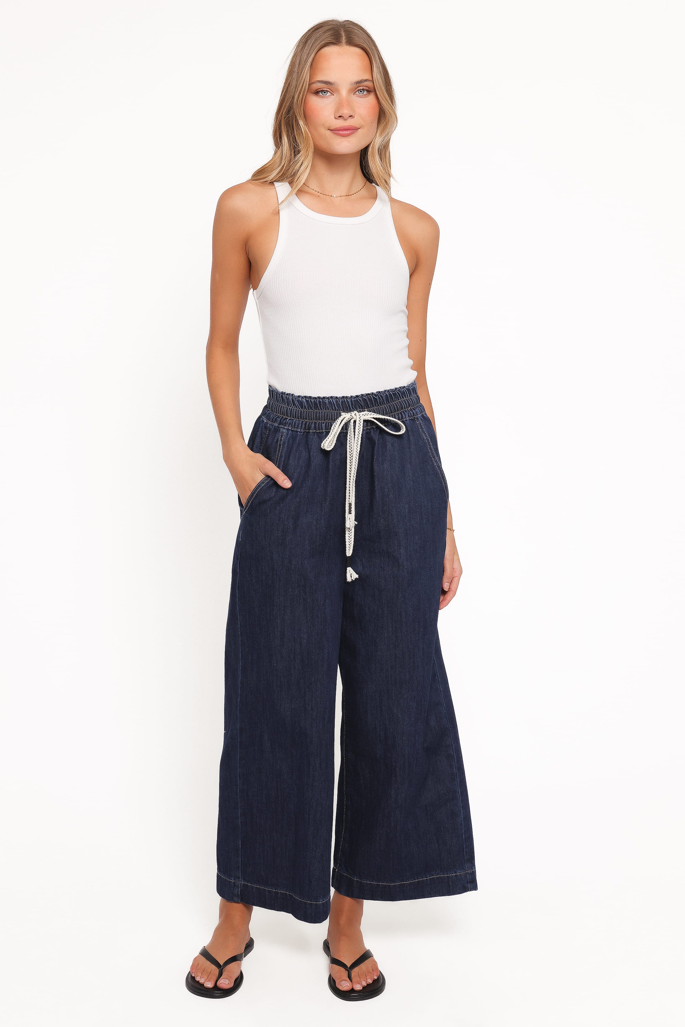 BOTTOMS Jenni Wide Leg Pant - Indigo Wash