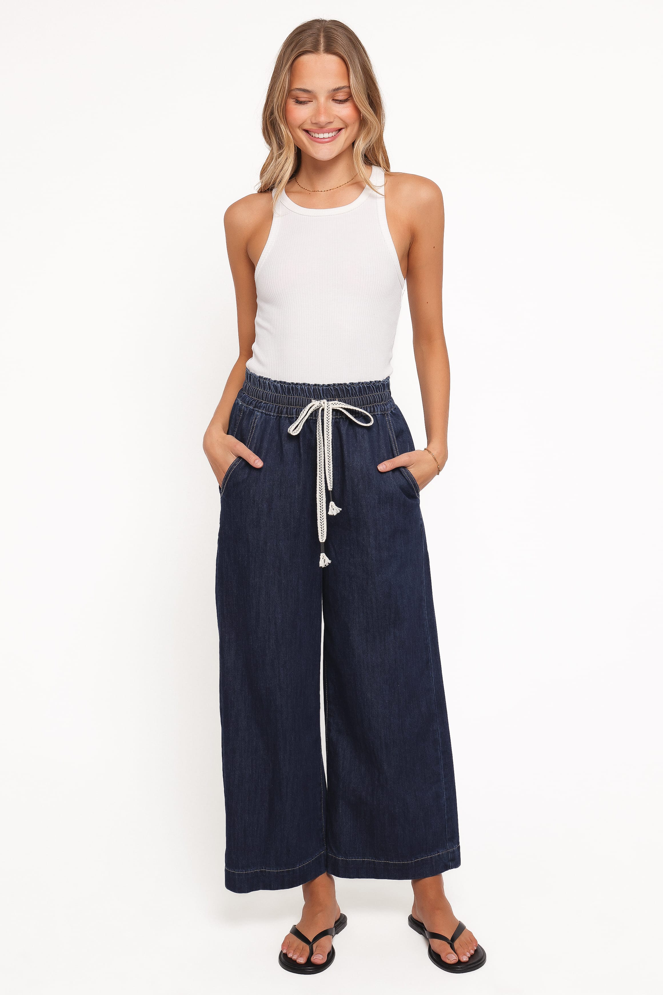 BOTTOMS Jenni Wide Leg Pant - Indigo Wash