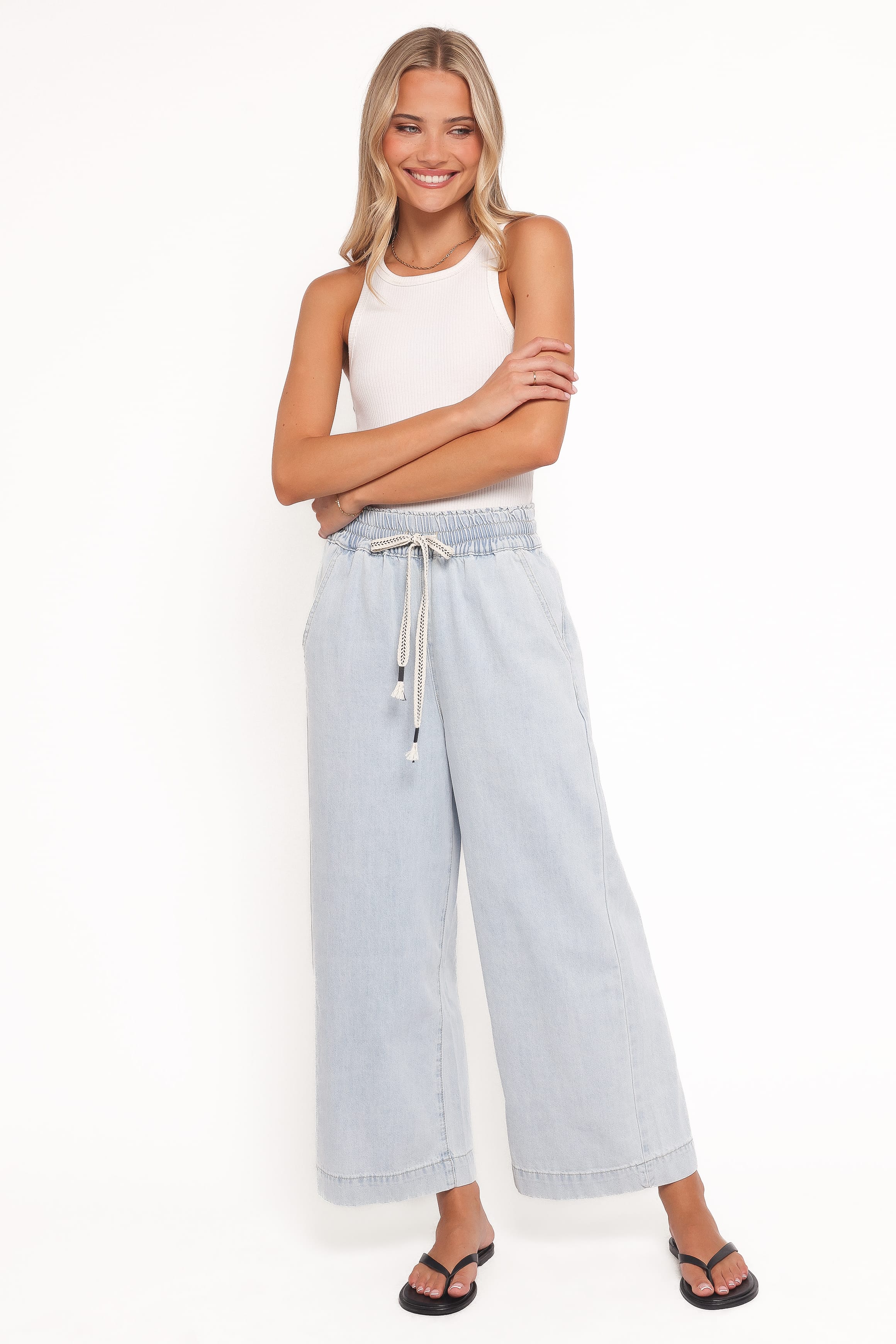 BOTTOMS Jenni Wide Leg Pant - Light Wash