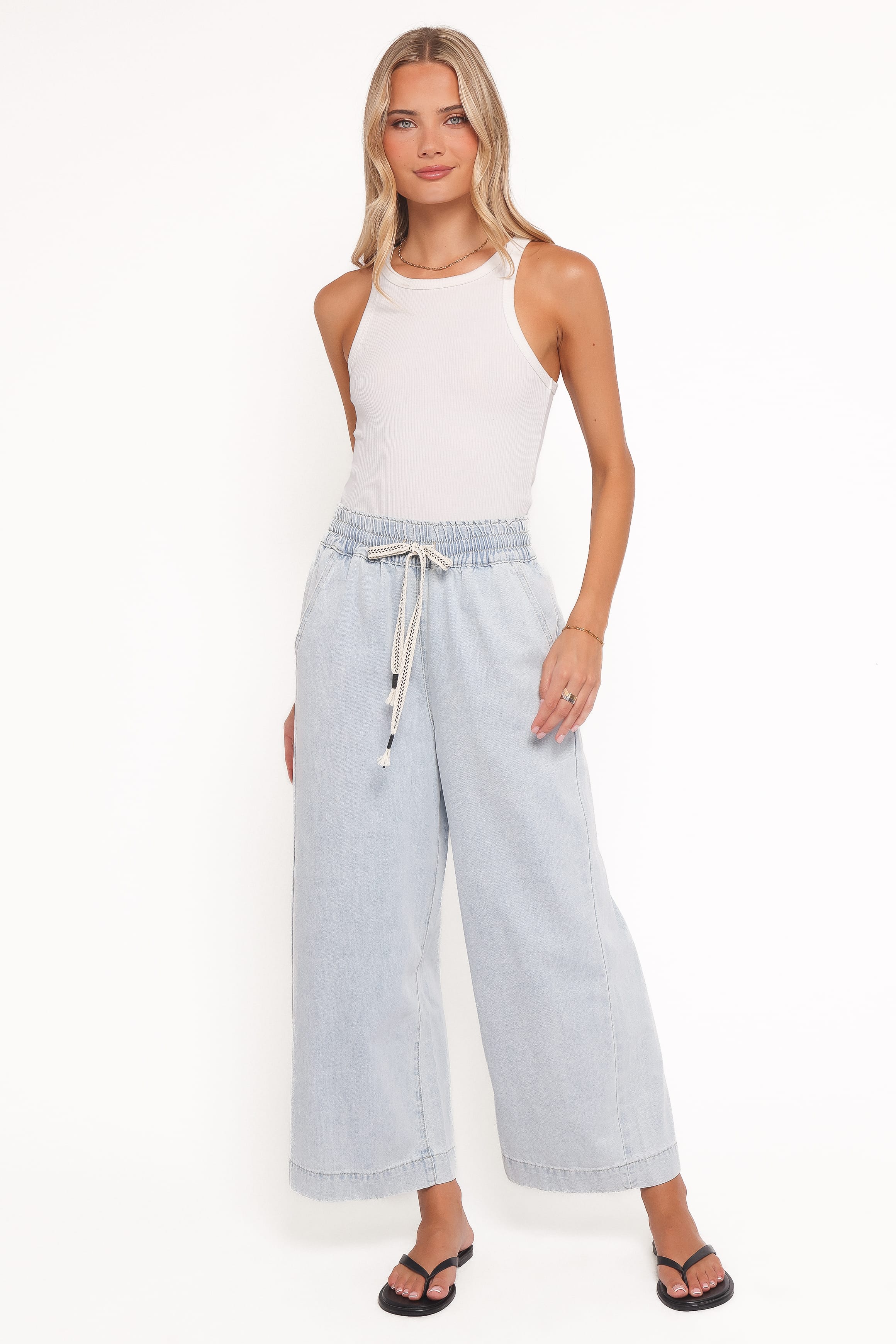 BOTTOMS Jenni Wide Leg Pant - Light Wash