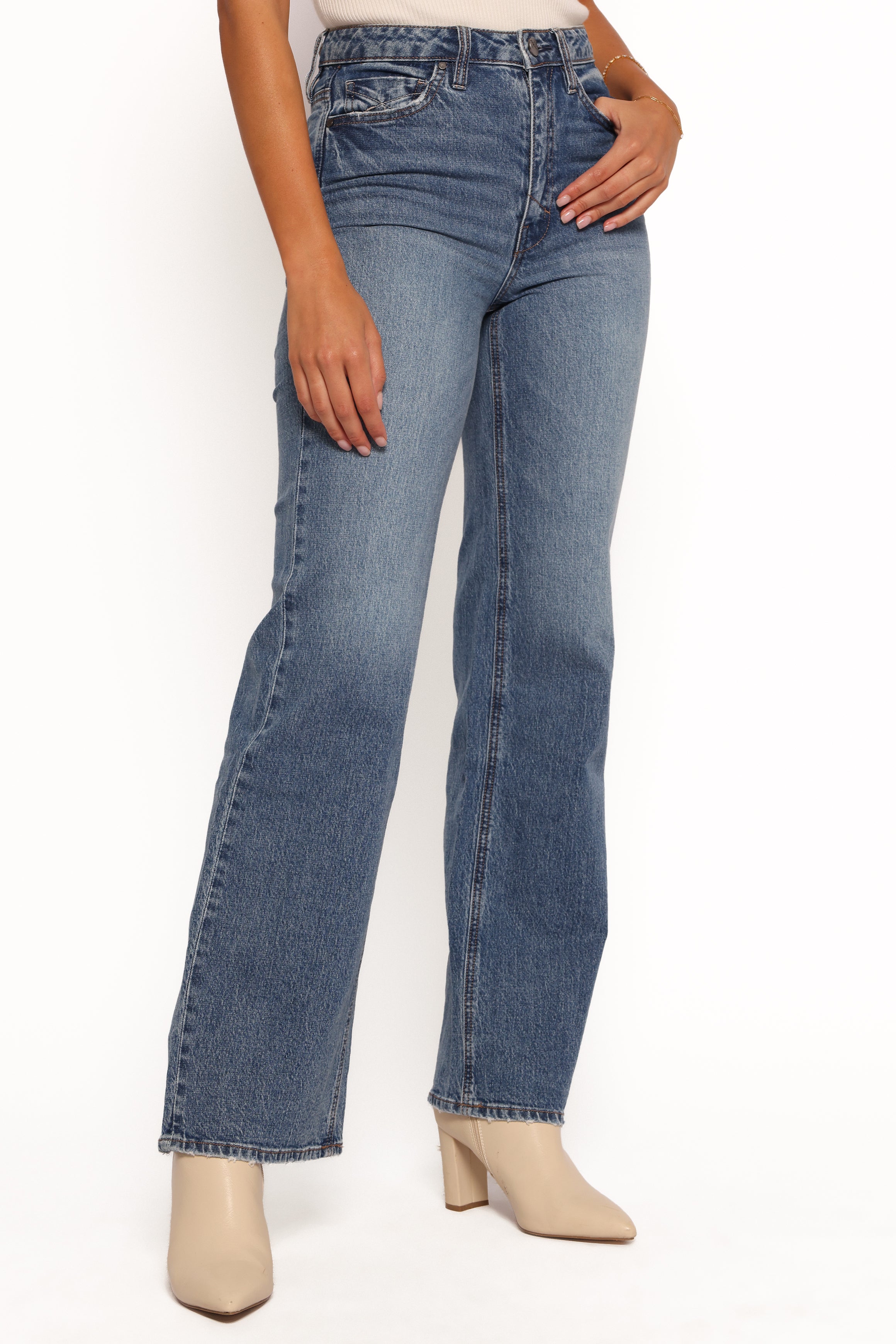 BOTTOMS Jolene Wide Leg Jeans - Reflecting
