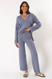 BOTTOMS @Josslyn Knit Pant - Grey (Hold for Cool Beginnings)