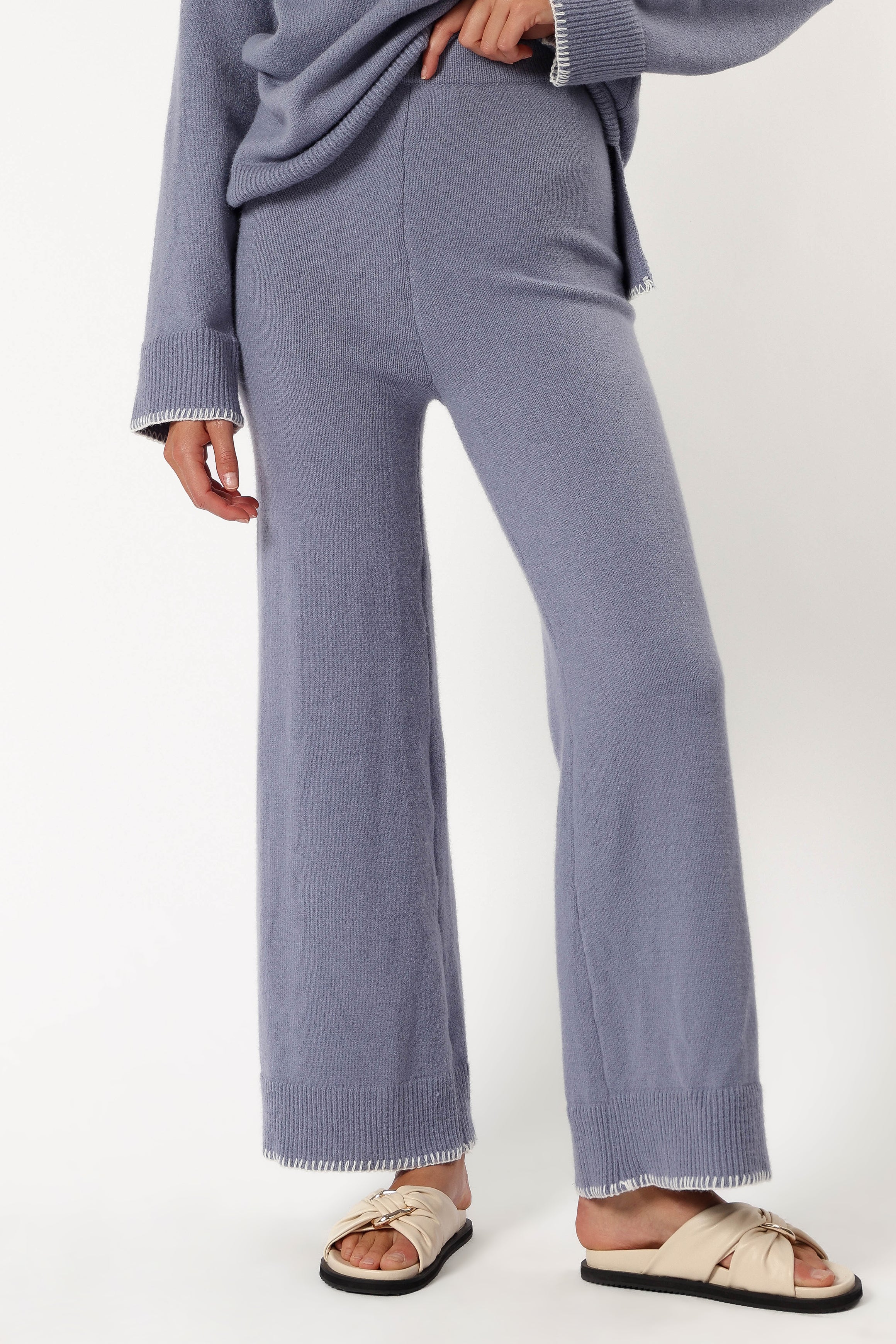 BOTTOMS @Josslyn Knit Pant - Grey (Hold for Cool Beginnings)