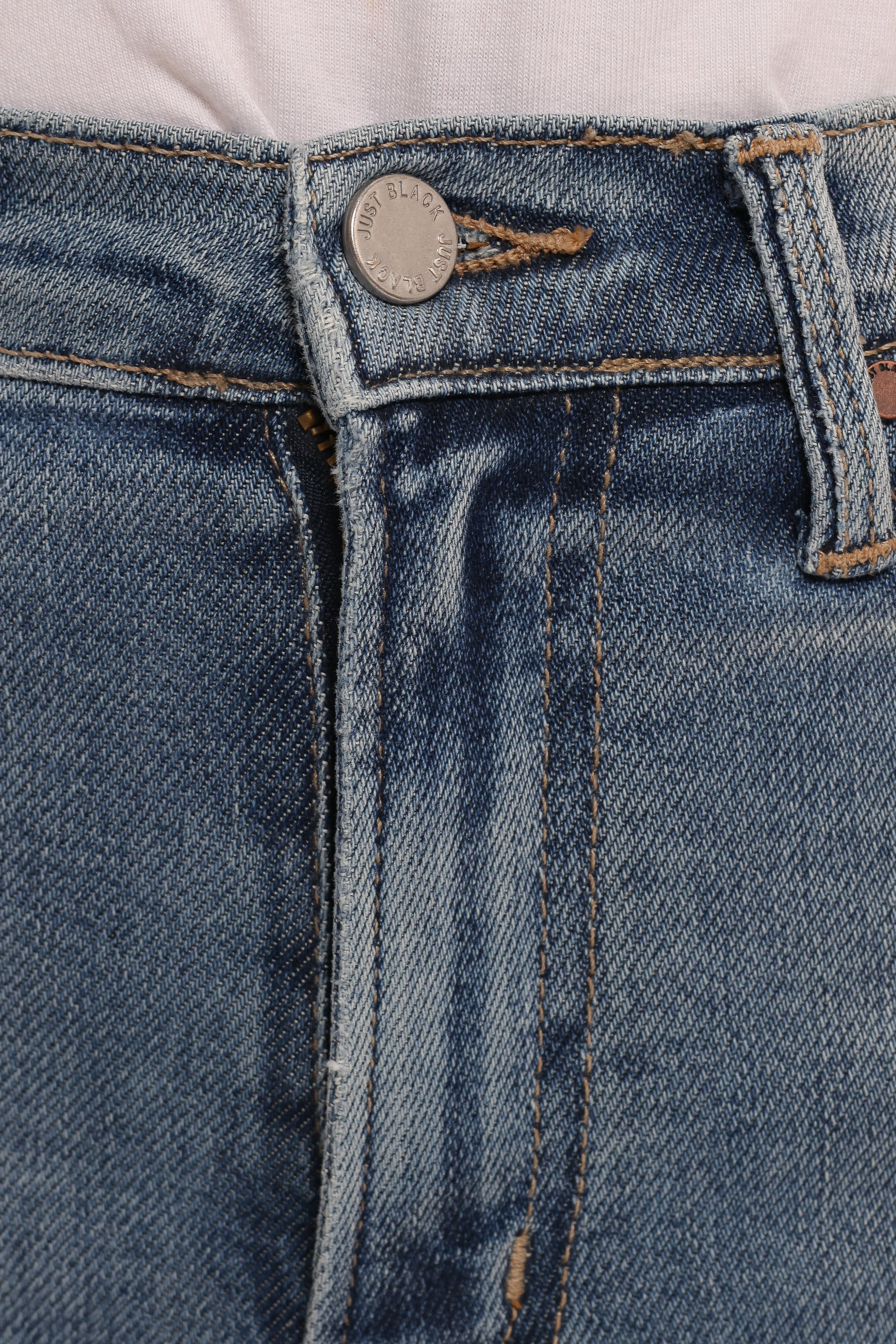 BOTTOMS Just Black Distressed Slim Leg Jean - Light Denim