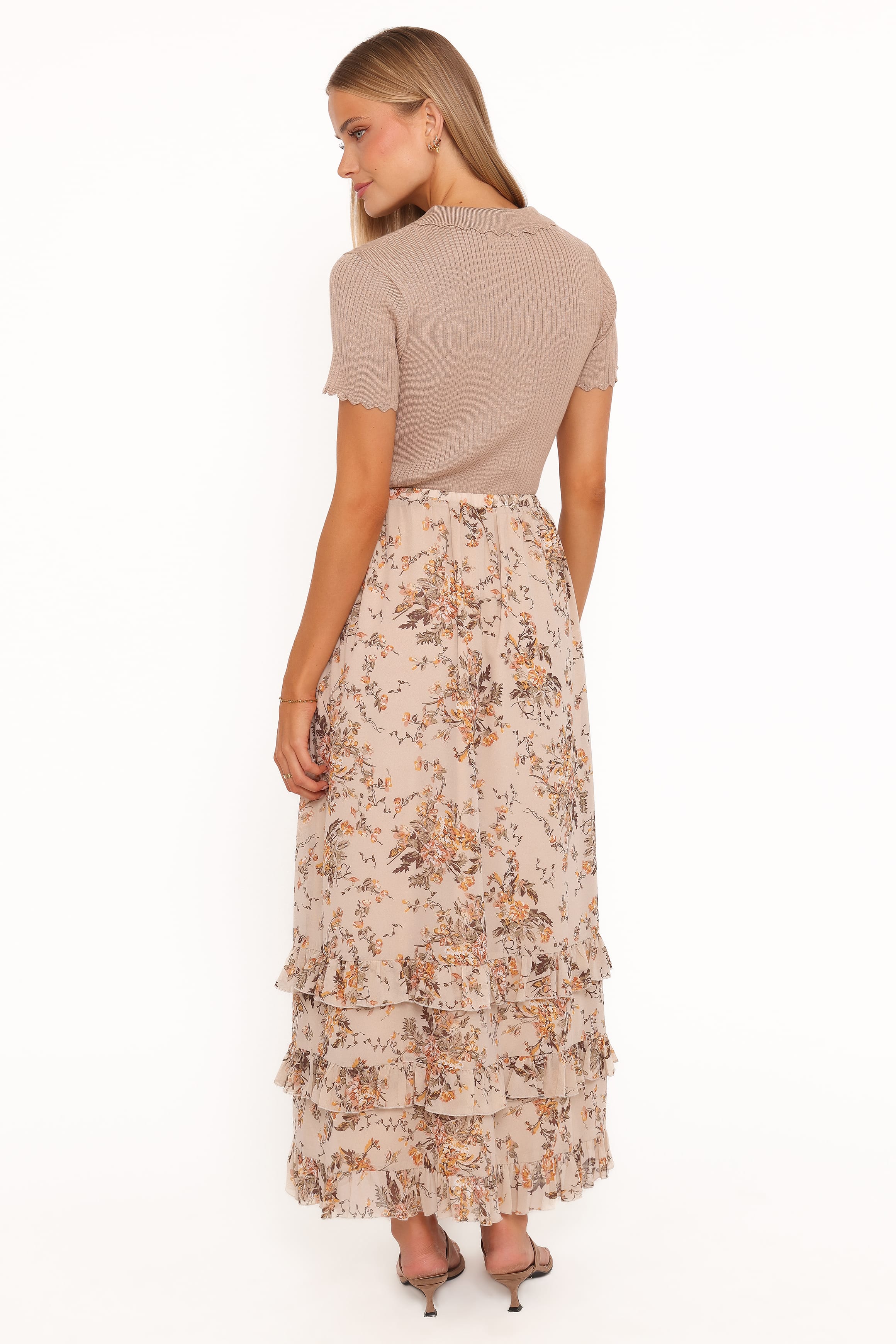 BOTTOMS Kadie Maxi Skirt - Beige Floral