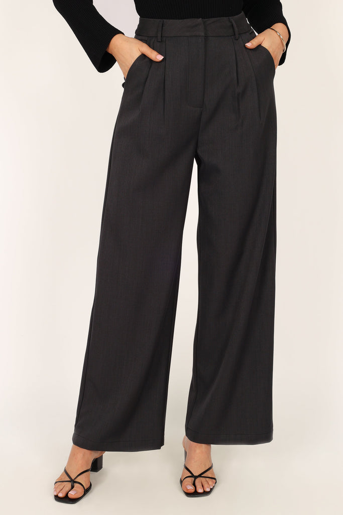 Haggar Men's E-clo™ Stria Classic Fit Pleated Front Dress Pant 40 X 29 -  Black / Charcoal : Target