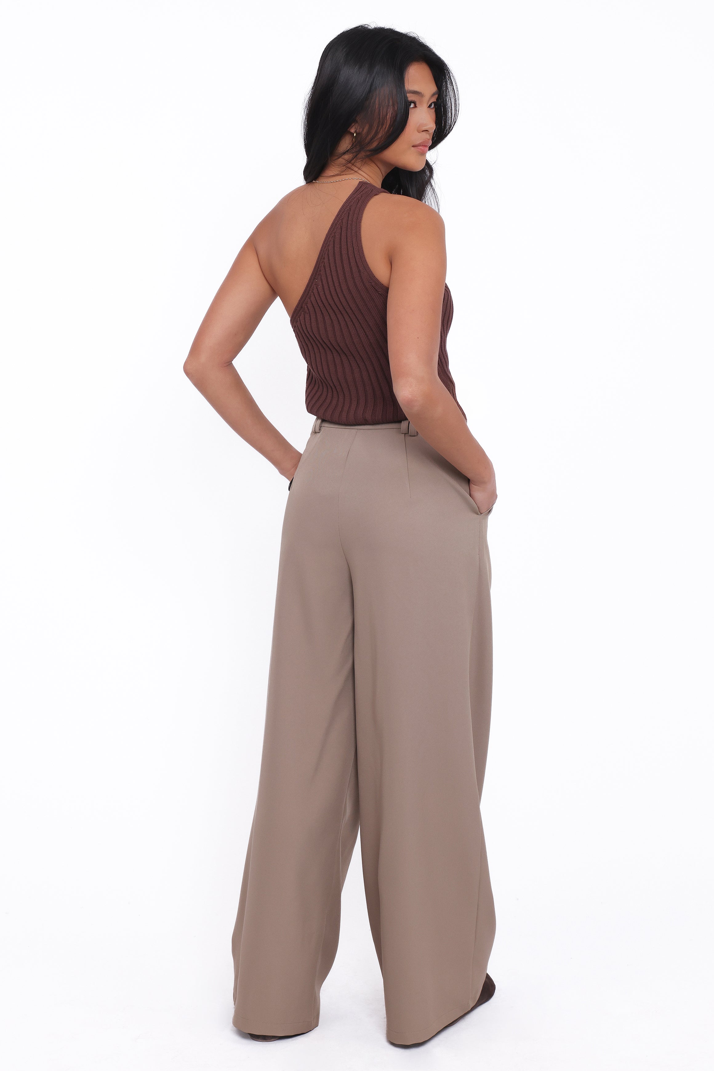 BOTTOMS Kathryn Wide Leg Pant - Beige