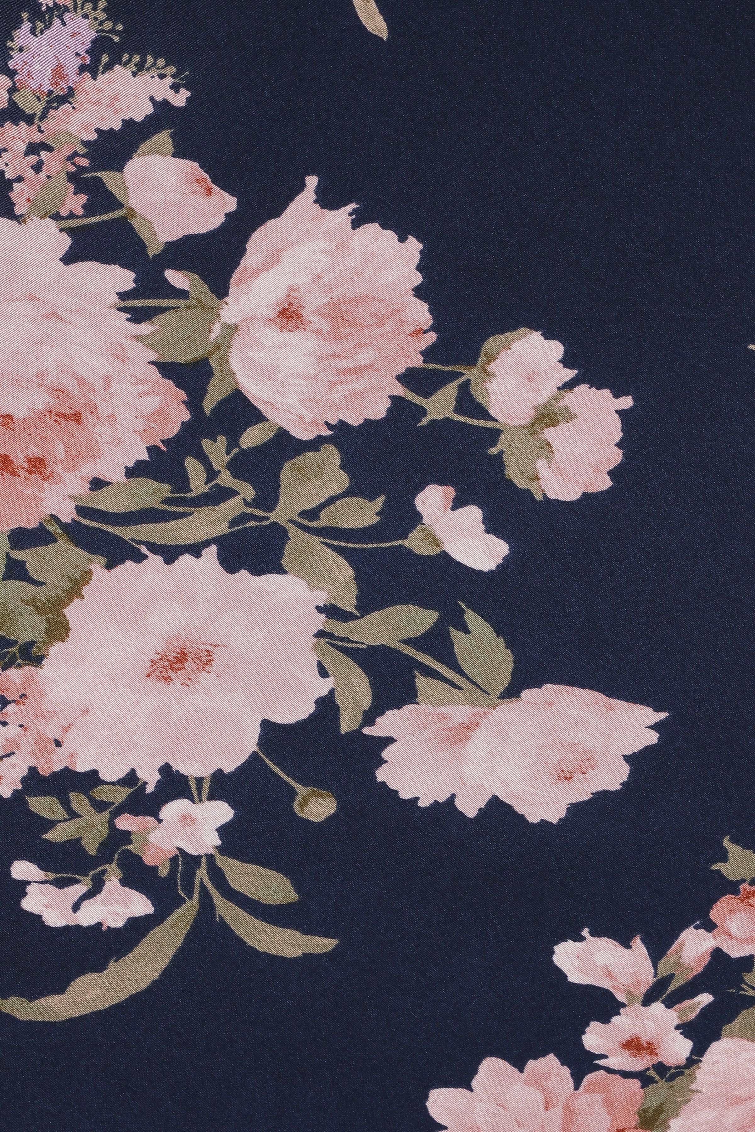 BOTTOMS Kenna Satin Midi Skirt - Navy Floral