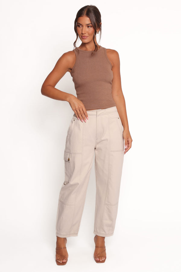 BOTTOMS Kiah Cargo Pant - Ecru