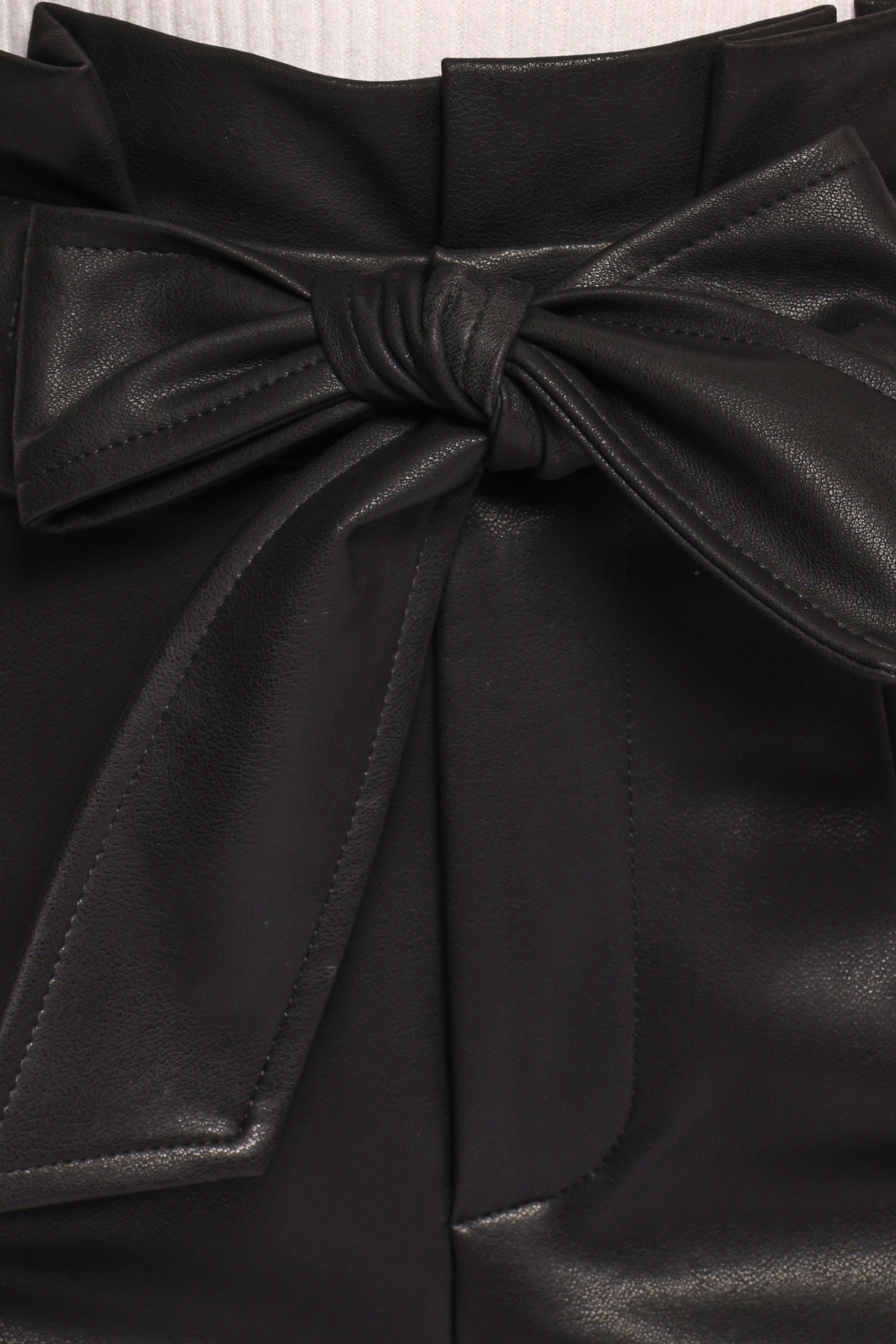 BOTTOMS Kieran Faux Leather Pant - Black