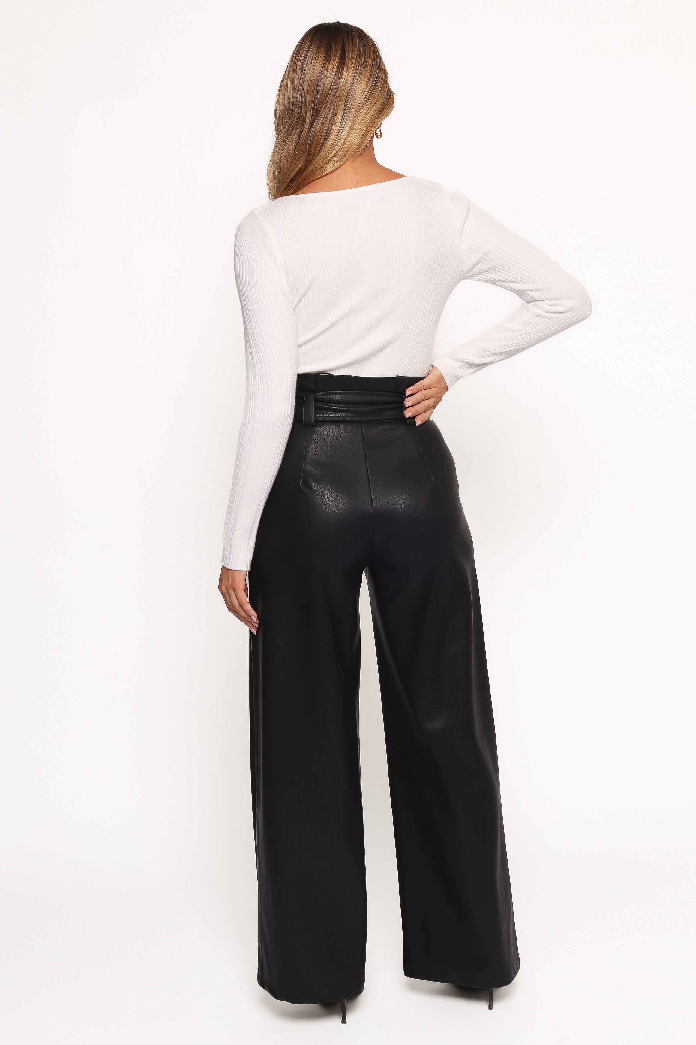 BOTTOMS Kieran Faux Leather Pant - Black